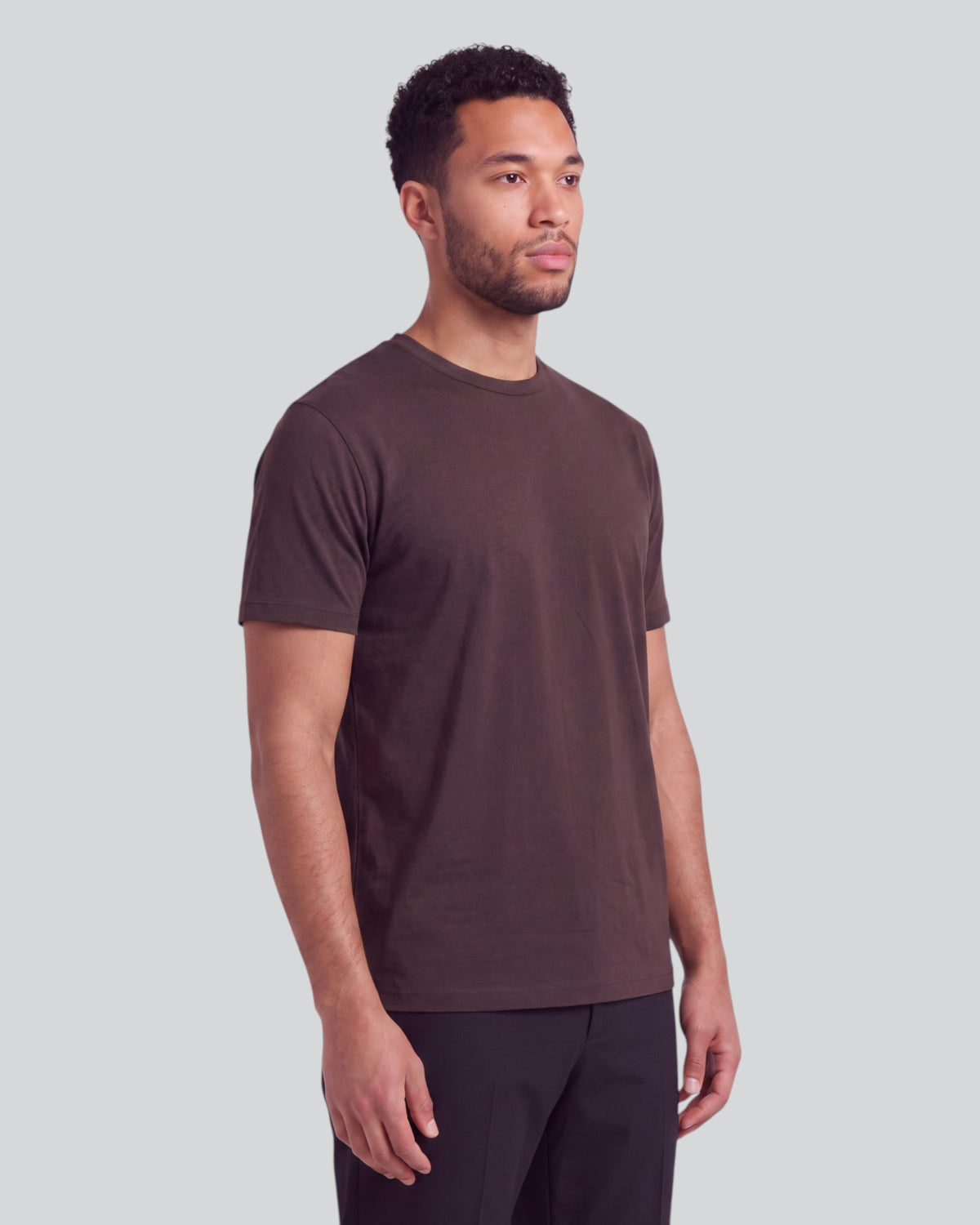 TIMOTHY BROWNIE MEN'S STRETCH COTTON CREW-NECK TEE