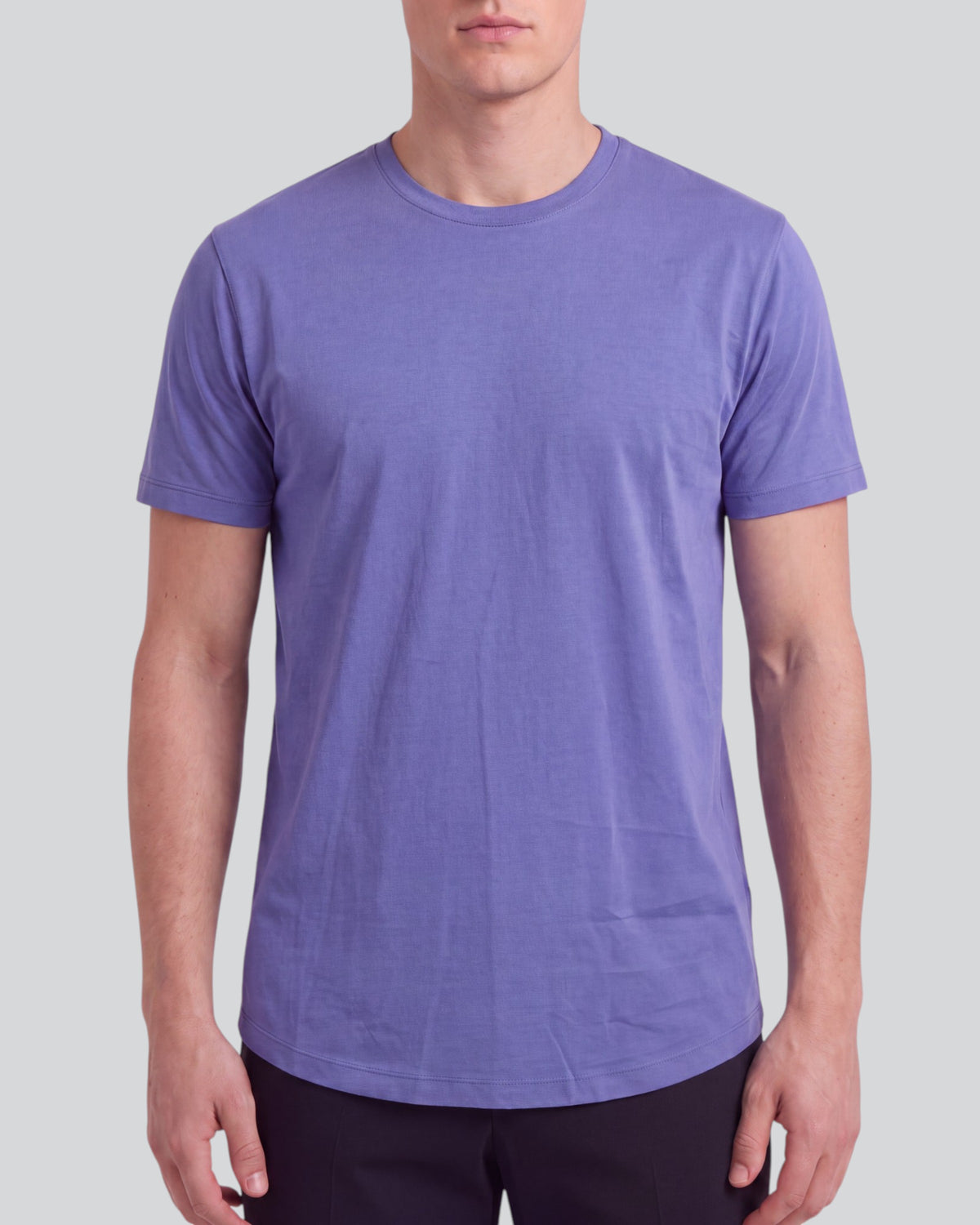 TIMOTHY DAWN BLUE MEN'S STRETCH COTTON CREW-NECK TEE