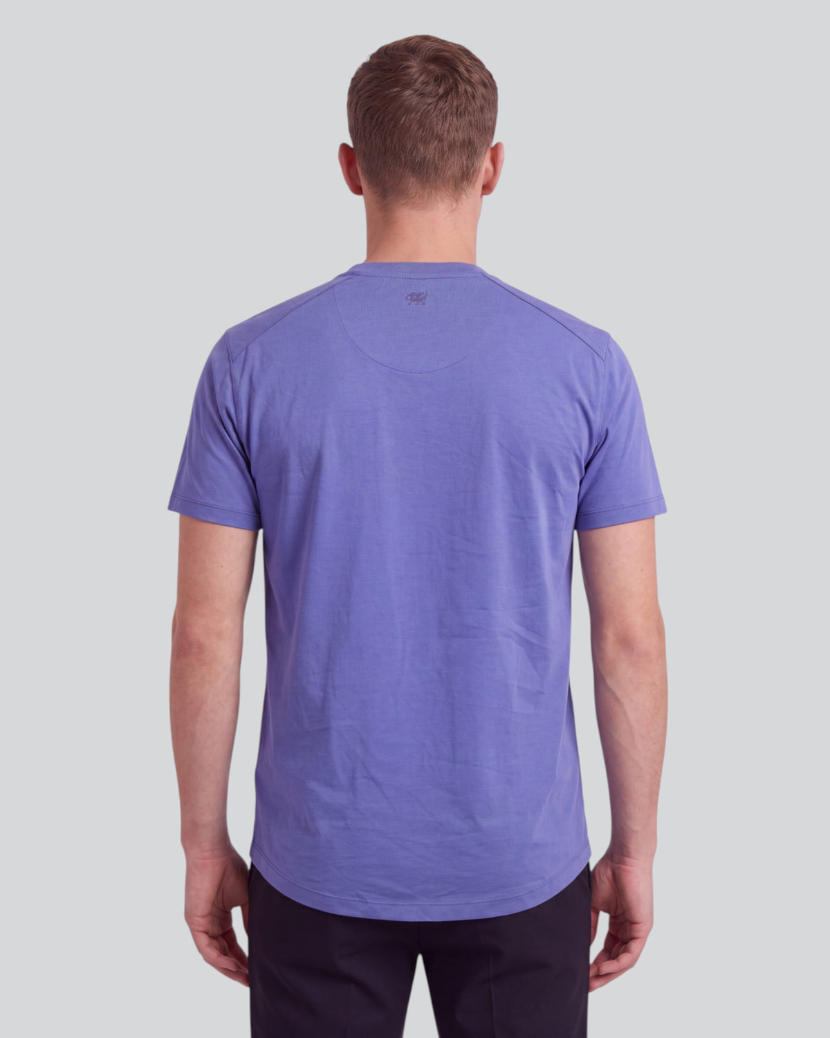 TIMOTHY DAWN BLUE MEN'S STRETCH COTTON CREW-NECK TEE