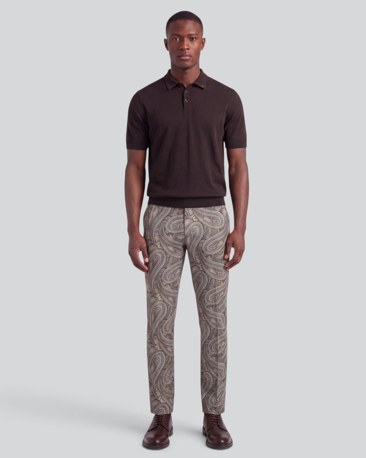 CHARLTON BADALONA PAISLEY SAGE MEN'S STRETCH TAILORED PANT