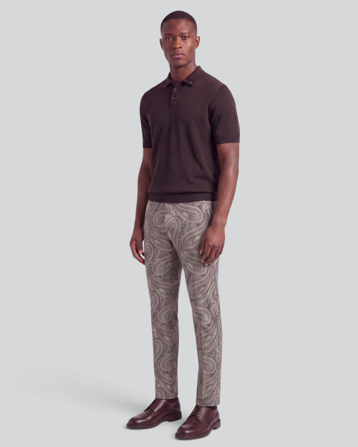CHARLTON BADALONA PAISLEY SAGE MEN'S STRETCH TAILORED PANT