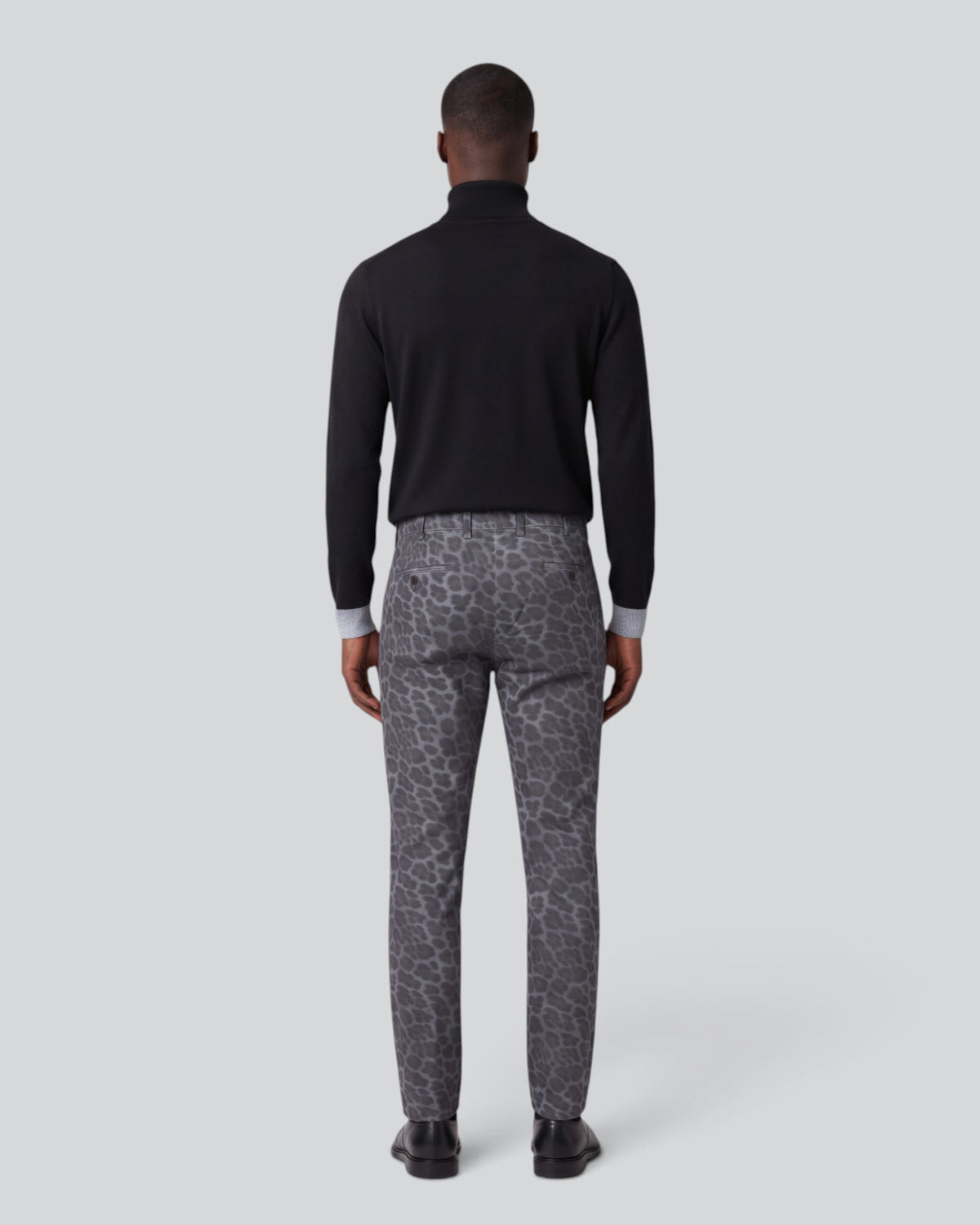 CLIFFORD LEOPARD SMOKE MEN'S VELVET FLAT-FRONT PANT