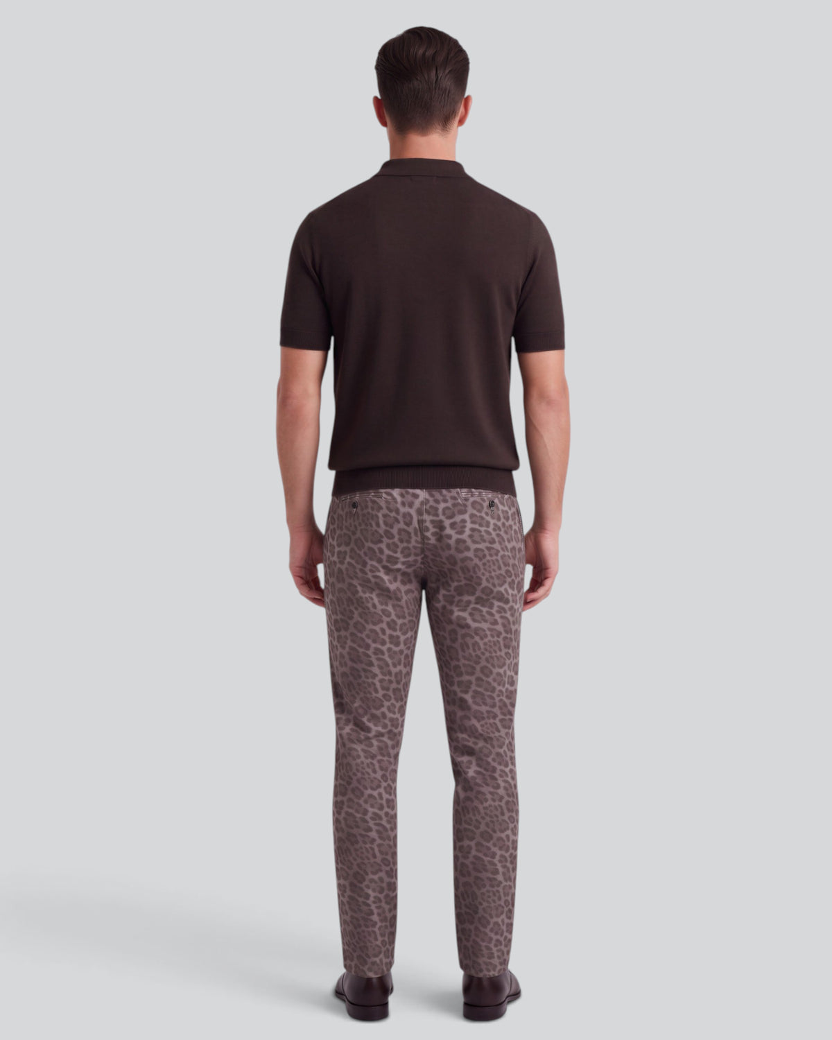 CLIFFORD LEOPARD BROWNIE MEN'S VELVET FLAT-FRONT PANT