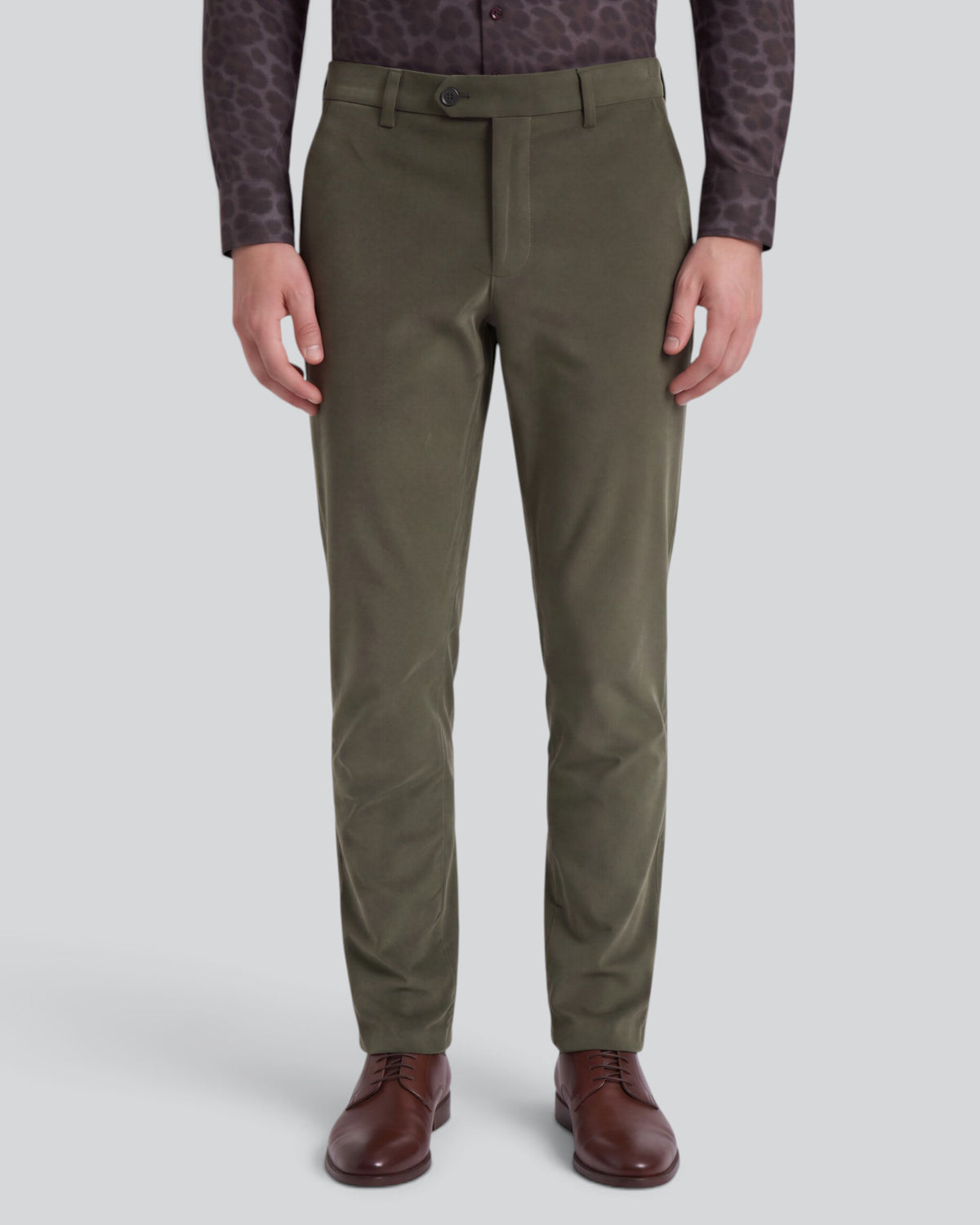 CLIFFORD SAGE MEN'S VELVET FLAT-FRONT PANT