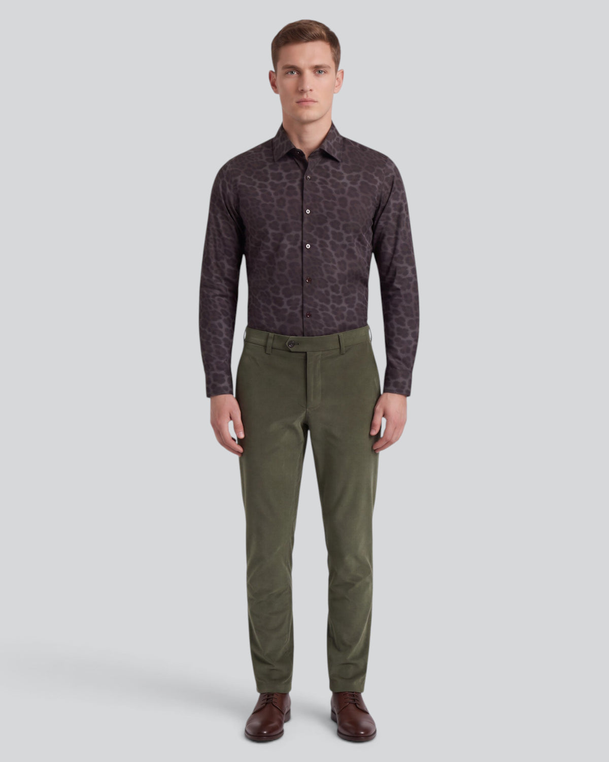 CLIFFORD SAGE MEN'S VELVET FLAT-FRONT PANT