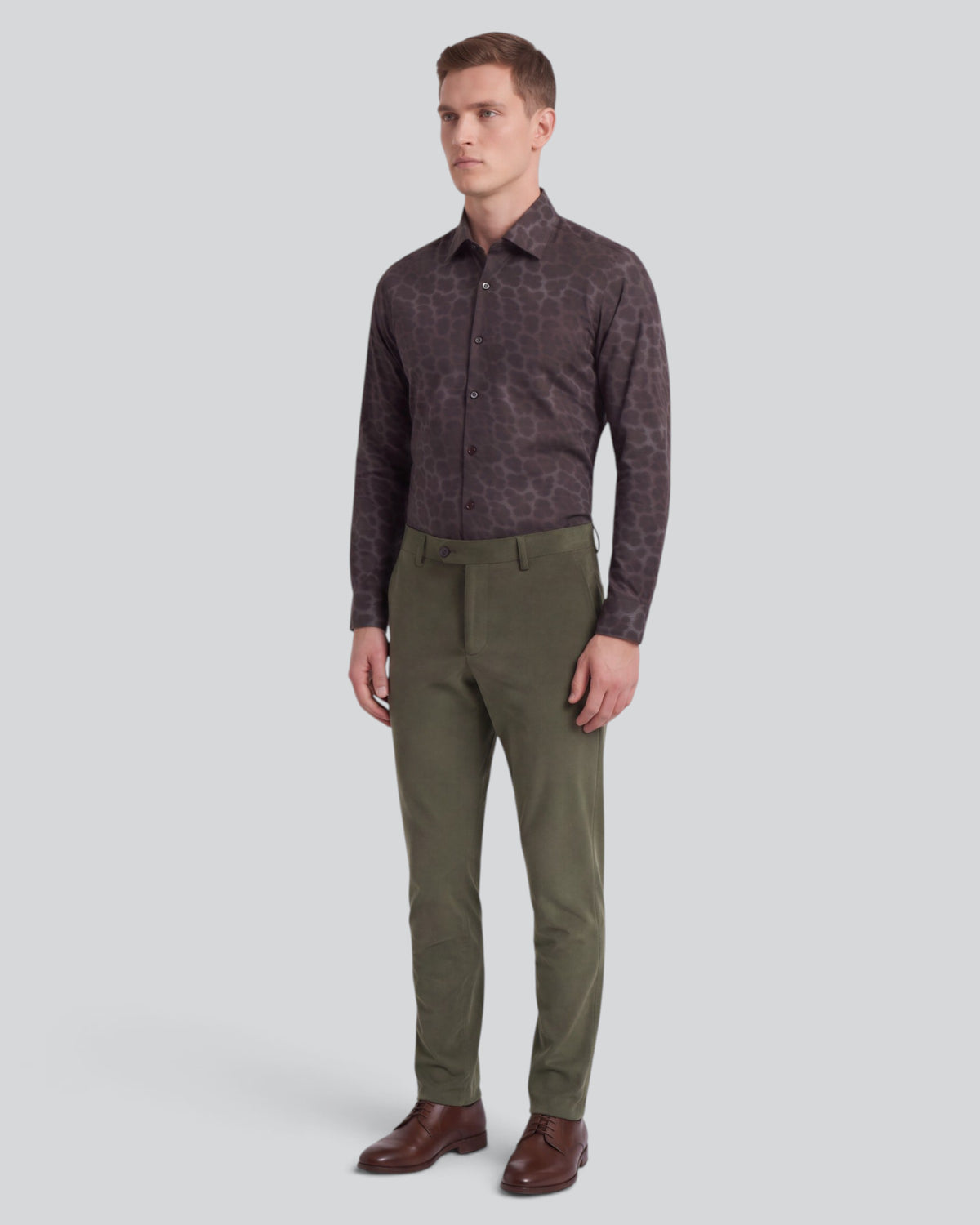 CLIFFORD SAGE MEN'S VELVET FLAT-FRONT PANT