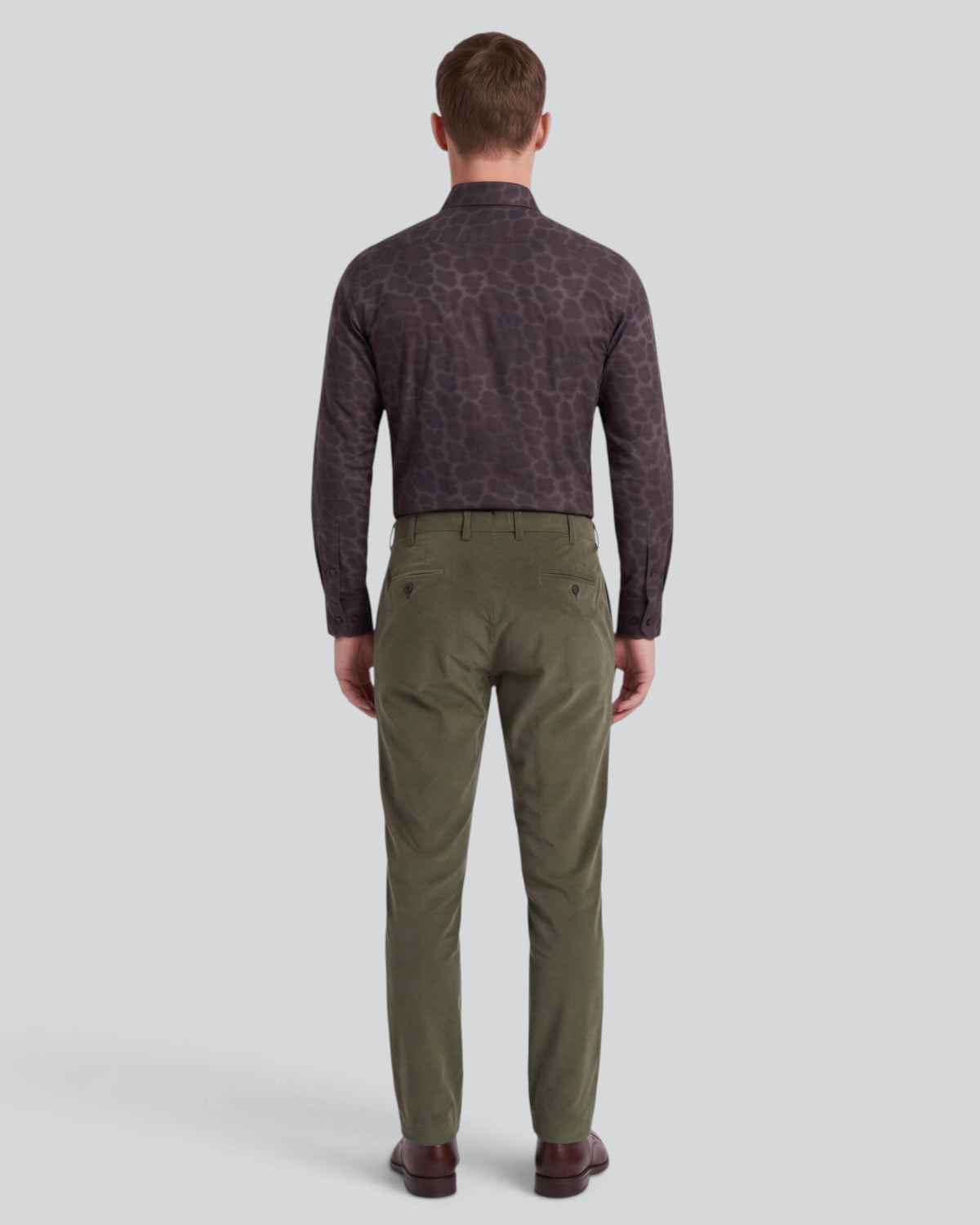 CLIFFORD SAGE MEN'S VELVET FLAT-FRONT PANT