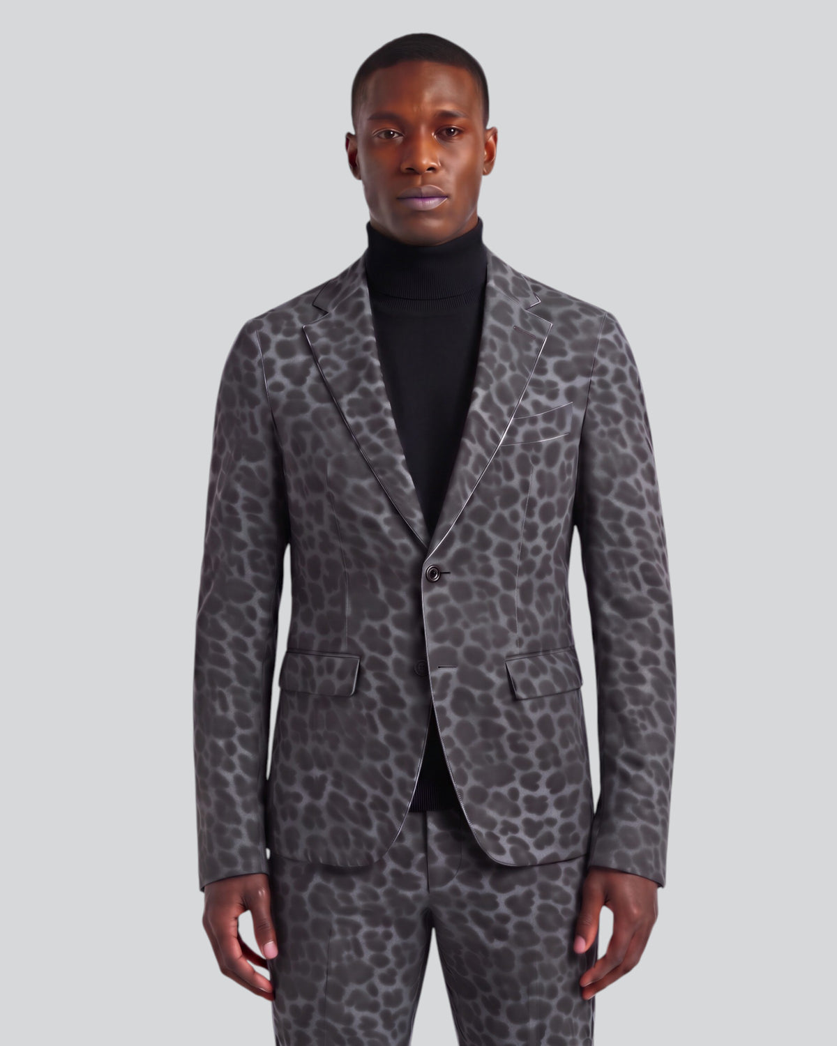 JORDAN LEOPARD SMOKE MEN'S VELVET BLAZER