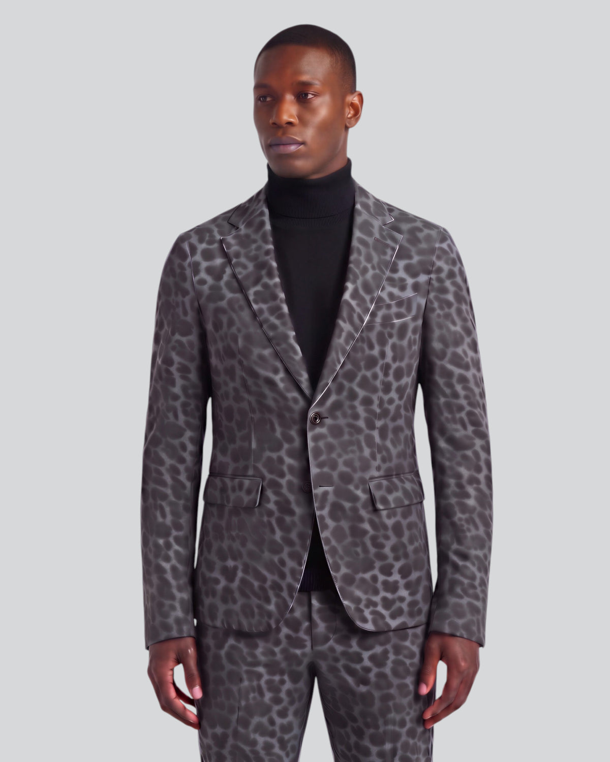 JORDAN LEOPARD SMOKE MEN'S VELVET BLAZER