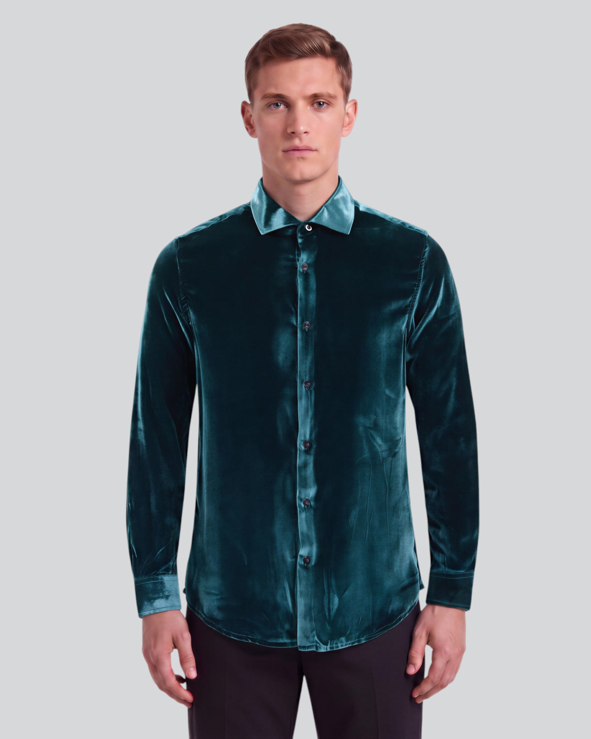NED LEGION MEN'S VELVET LONG-SLEEVE SHIRT