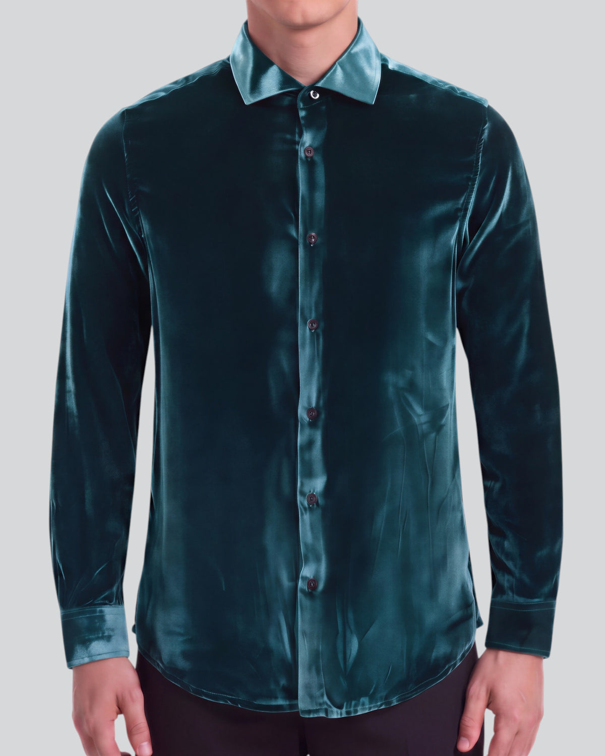 NED LEGION MEN'S VELVET LONG-SLEEVE SHIRT