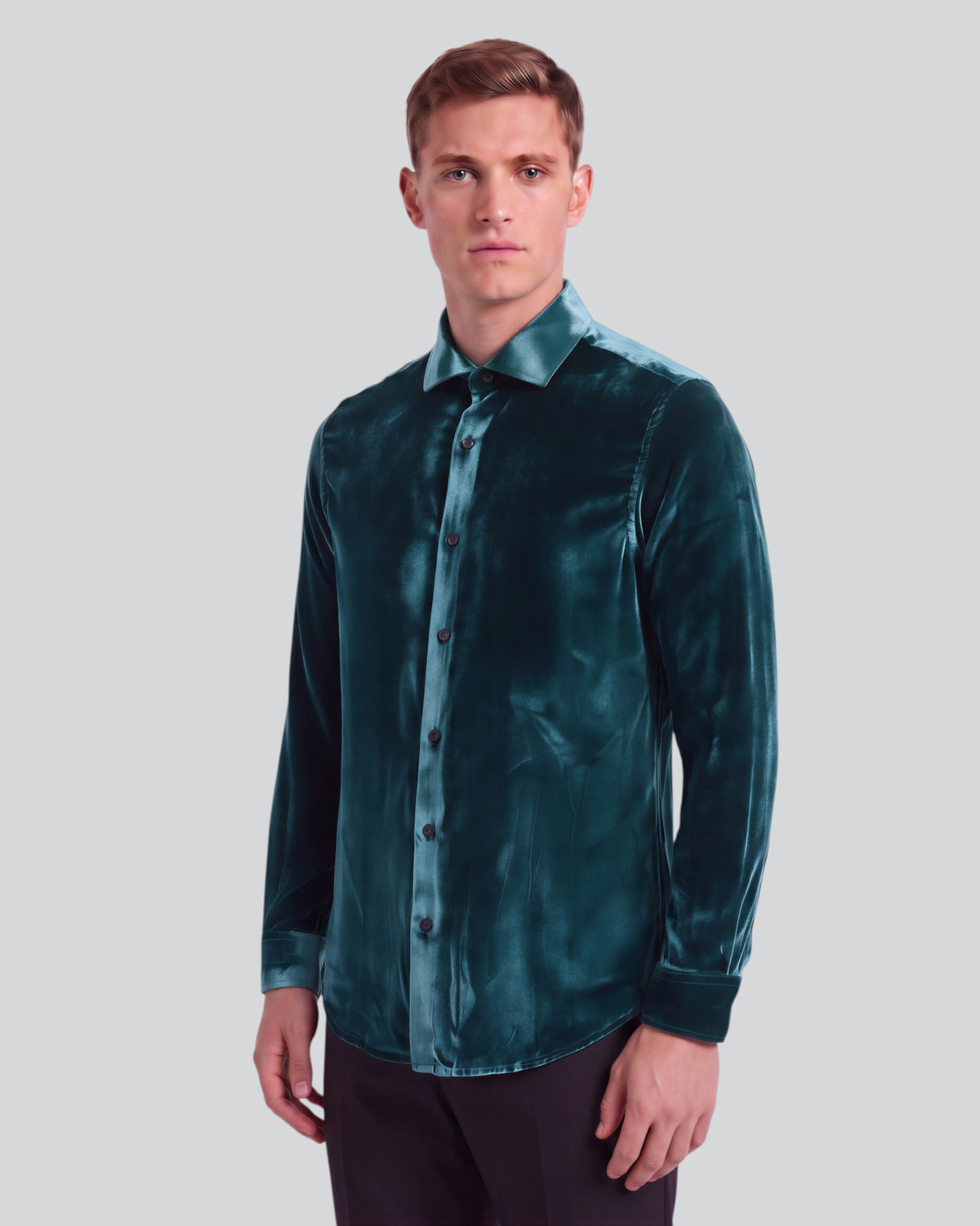 NED LEGION MEN'S VELVET LONG-SLEEVE SHIRT