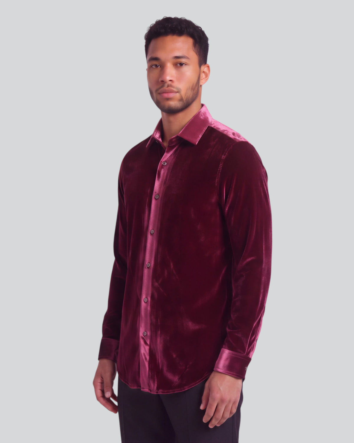 NED PORT MEN'S VELVET LONG-SLEEVE SHIRT