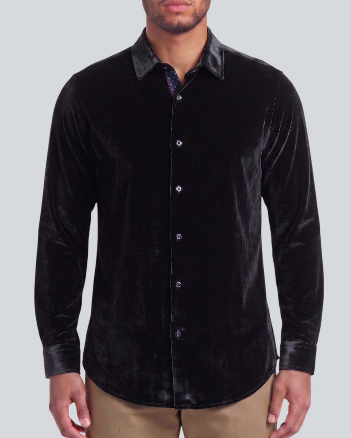 NED VELVET SHIRT - BLACK