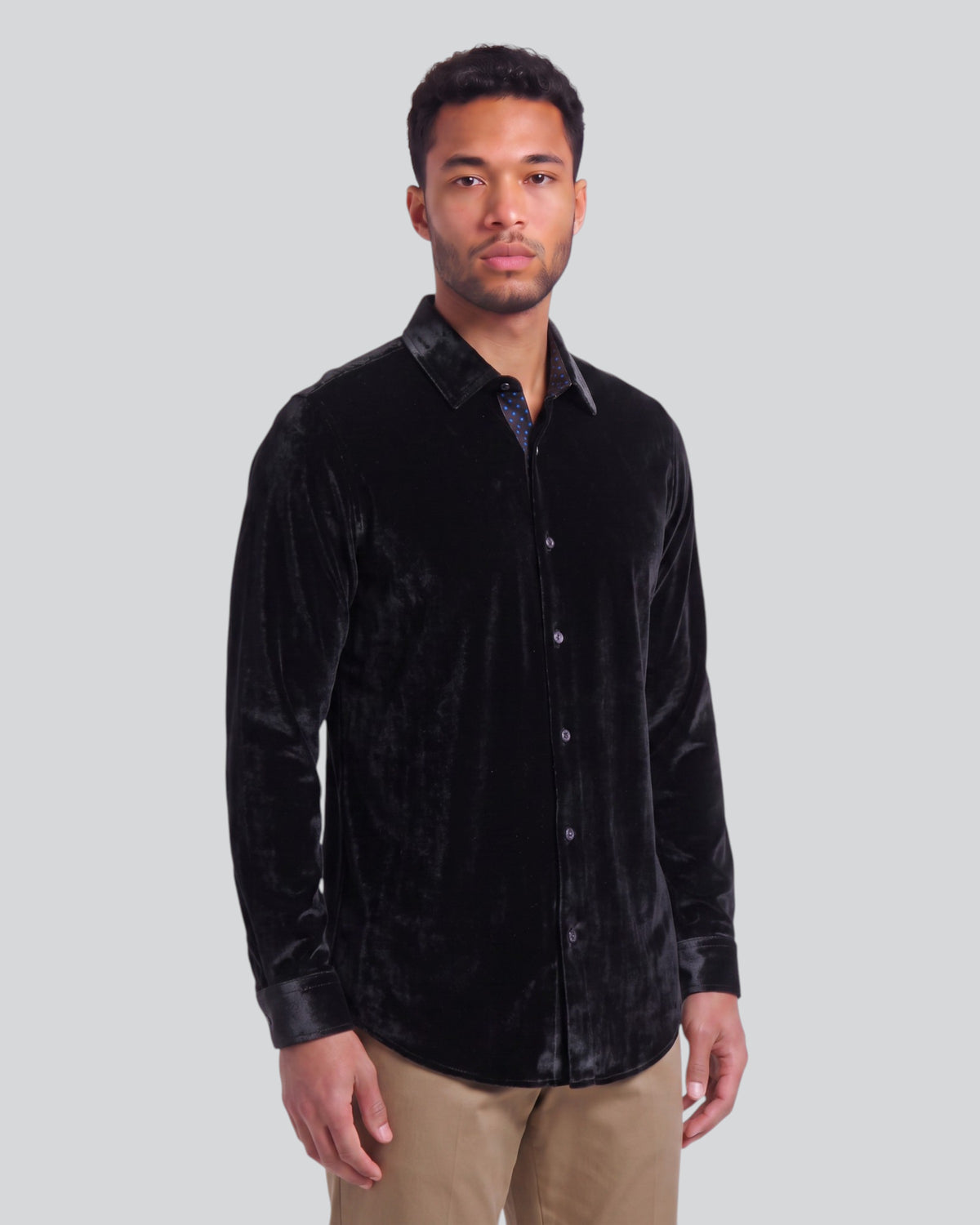 NED VELVET SHIRT - BLACK