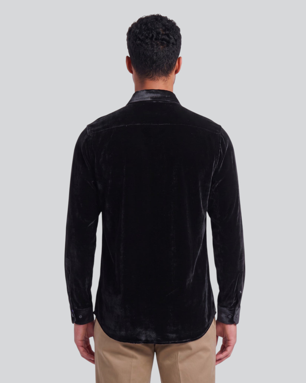 NED VELVET SHIRT - BLACK
