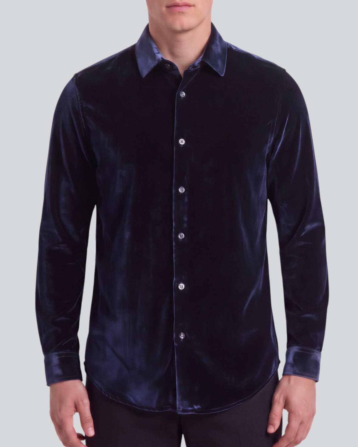 NED VELVET SHIRT - NAVY