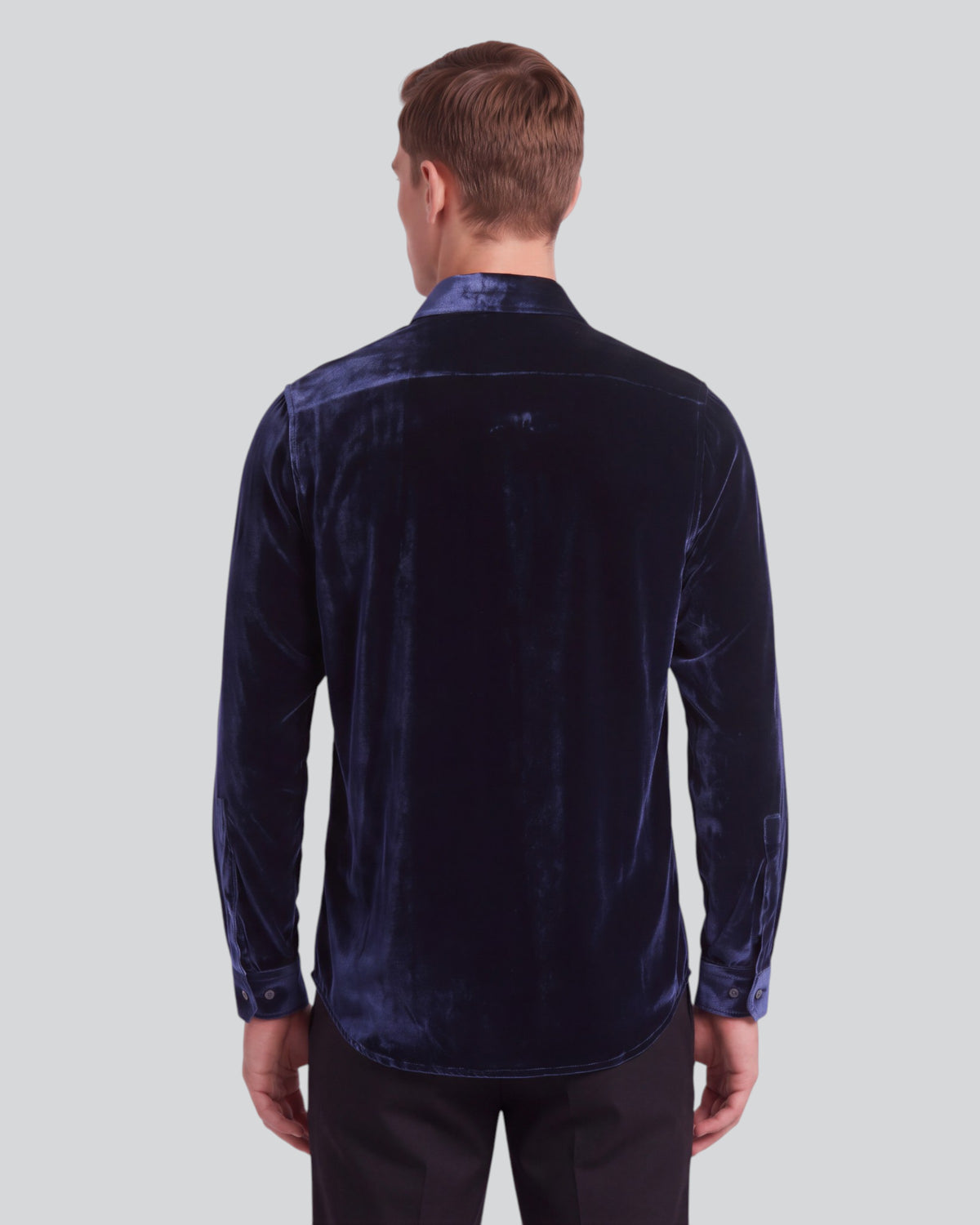 NED VELVET SHIRT - NAVY