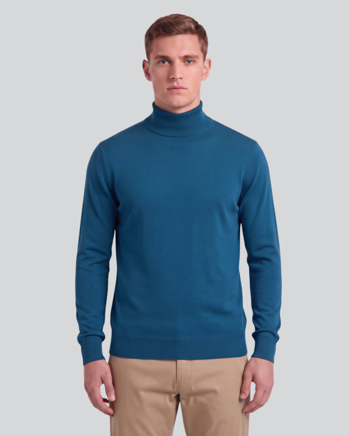 RONALD LEGION MEN'S MERINO SILK CASHMERE TURTLENECK