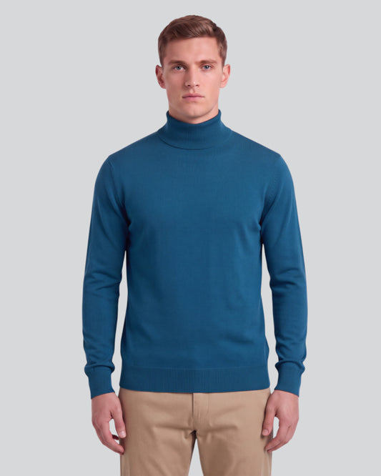 RONALD LEGION MEN'S MERINO SILK CASHMERE TURTLENECK