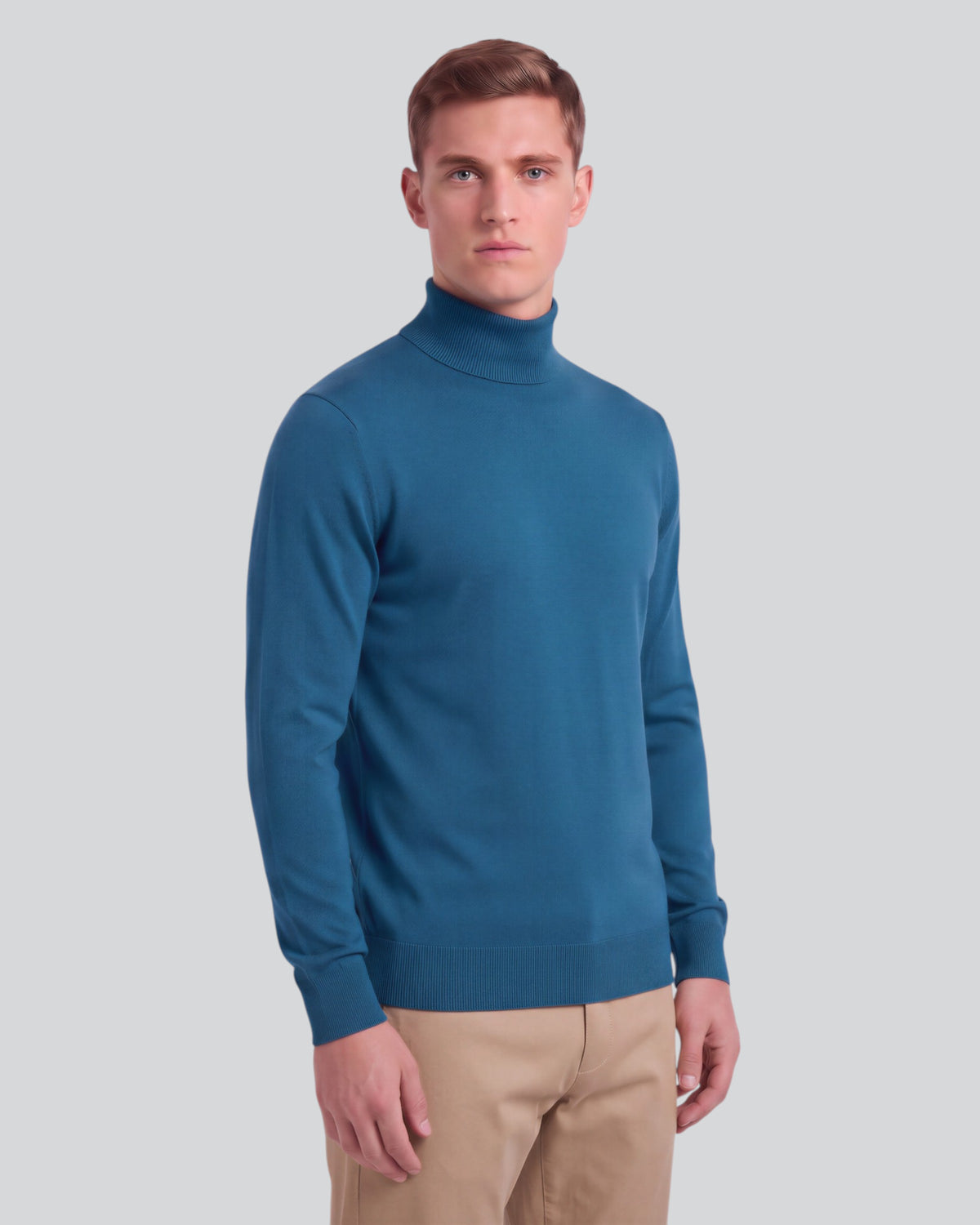 RONALD LEGION MEN'S MERINO SILK CASHMERE TURTLENECK