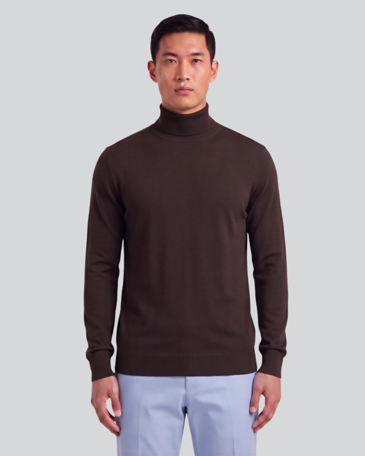 RONALD BROWNIE MEN'S MERINO SILK CASHMERE TURTLENECK