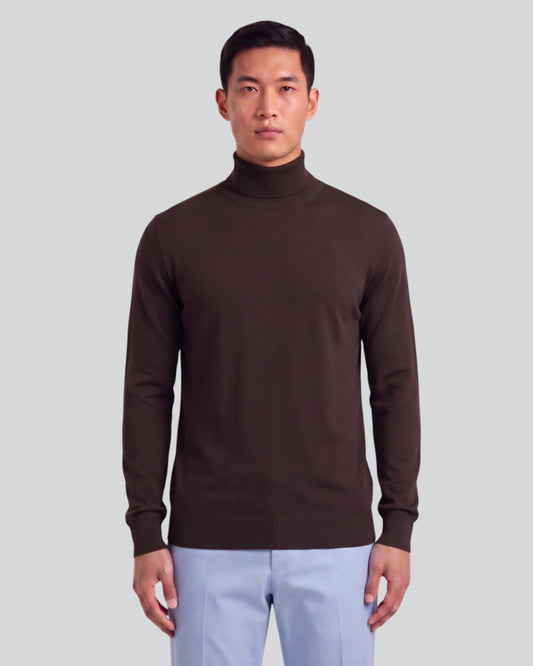 RONALD BROWNIE MEN'S MERINO SILK CASHMERE TURTLENECK