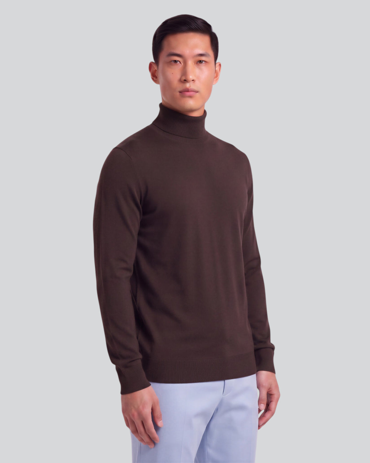 RONALD BROWNIE MEN'S MERINO SILK CASHMERE TURTLENECK