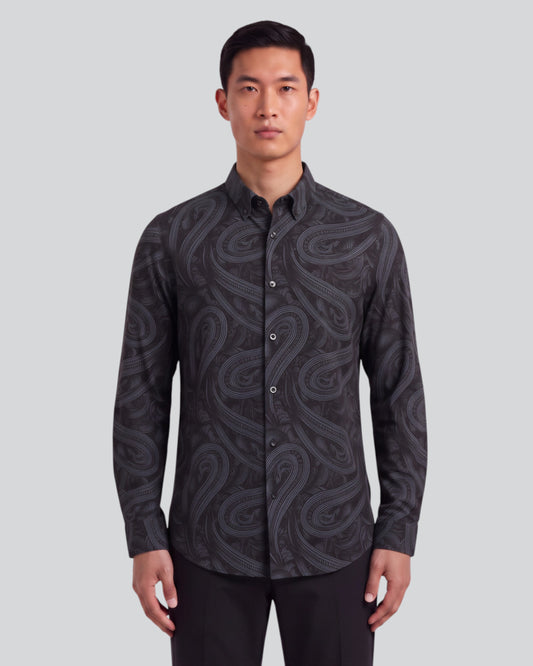 SHAWN PAISLEY BADALONA ANTHRACITE MEN'S EXTRA-FINE MERINO LONG-SLEEVE SHIRT