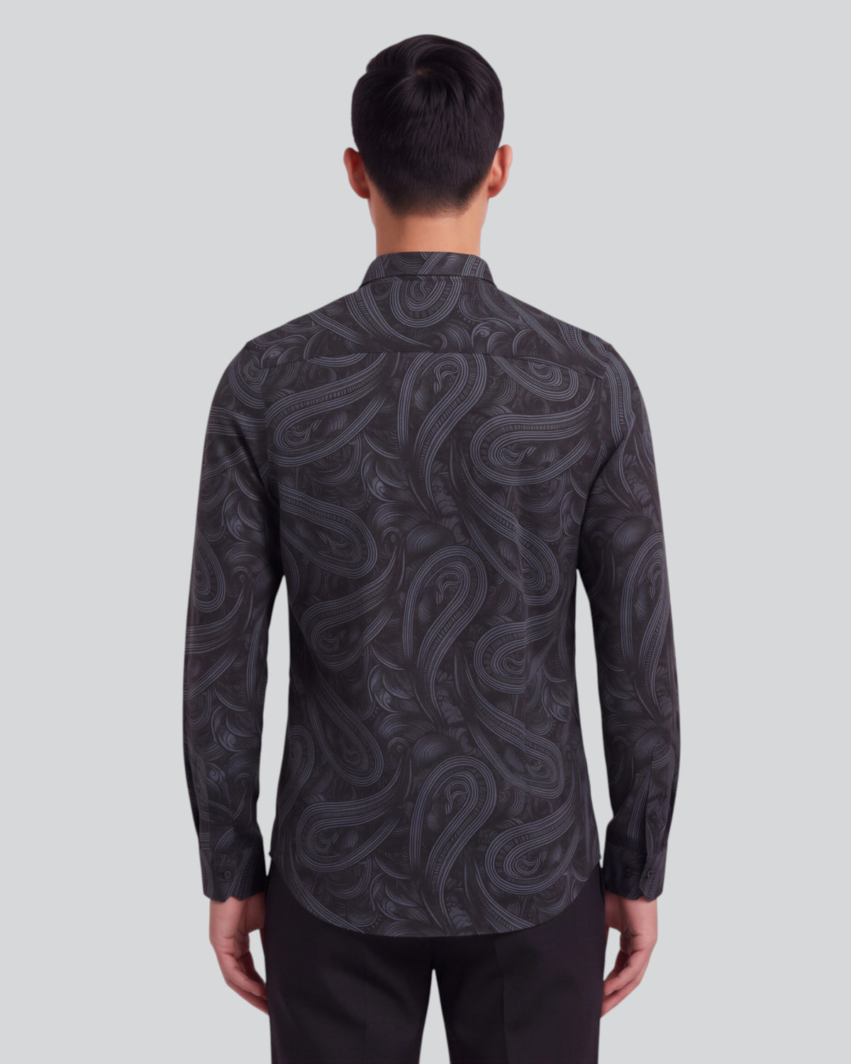 SHAWN PAISLEY BADALONA ANTHRACITE MEN'S EXTRA-FINE MERINO LONG-SLEEVE SHIRT
