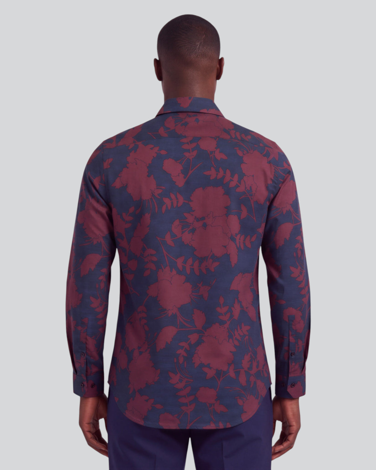 NORMAN GAAL FLORAL PORT MEN'S PRINTED COTTON LONG-SLEEVE SHIRT
