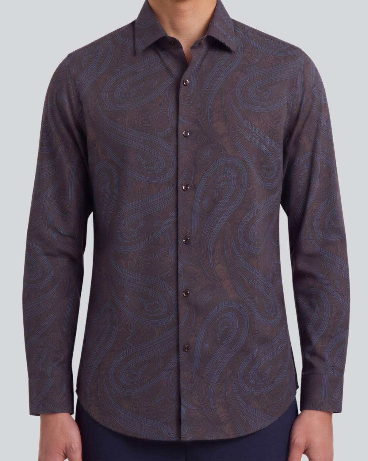 NORMAN PAISLEY BADALONA BROWNIE MEN'S PRINTED COTTON LONG-SLEEVE SHIRT