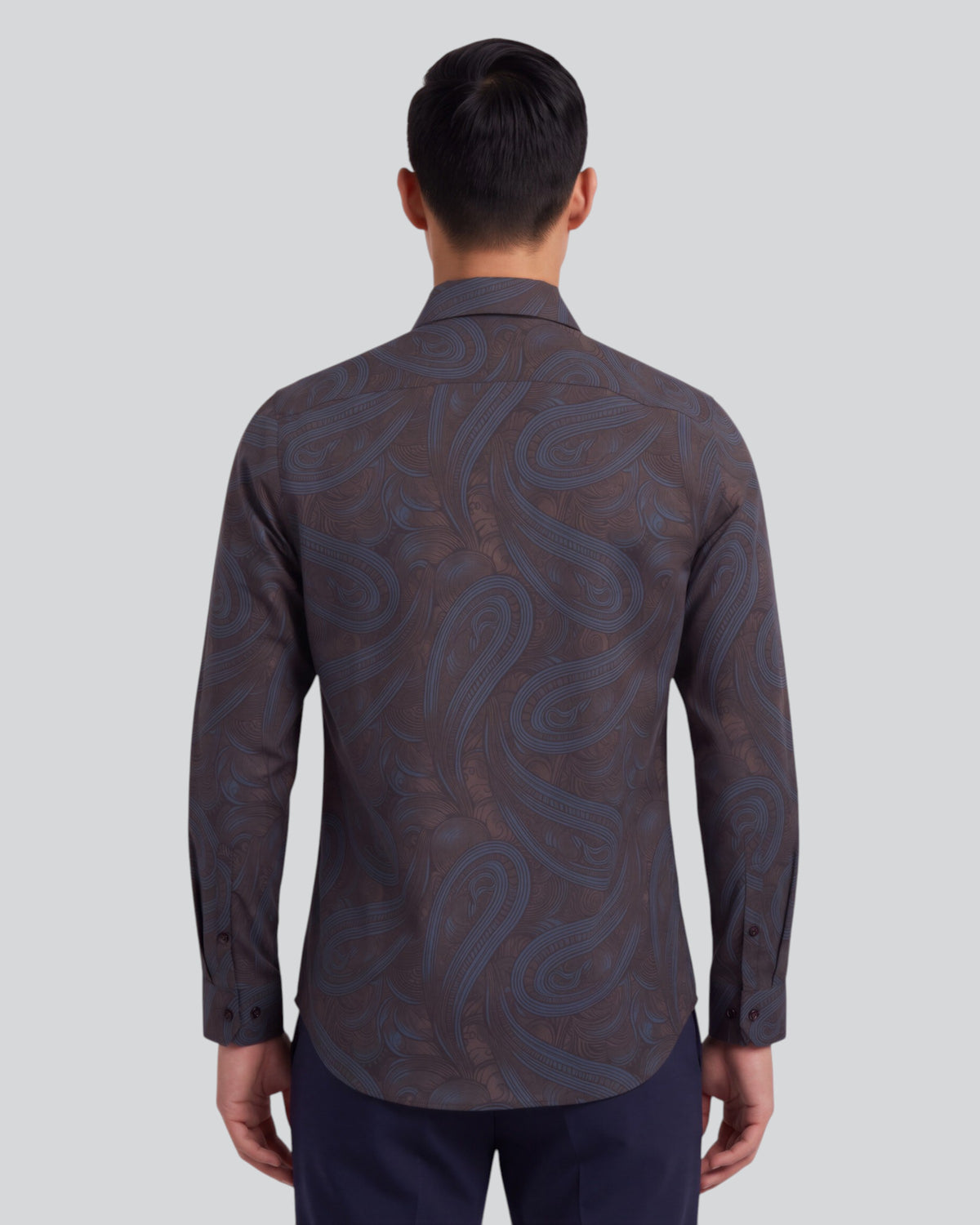 NORMAN PAISLEY BADALONA BROWNIE MEN'S PRINTED COTTON LONG-SLEEVE SHIRT