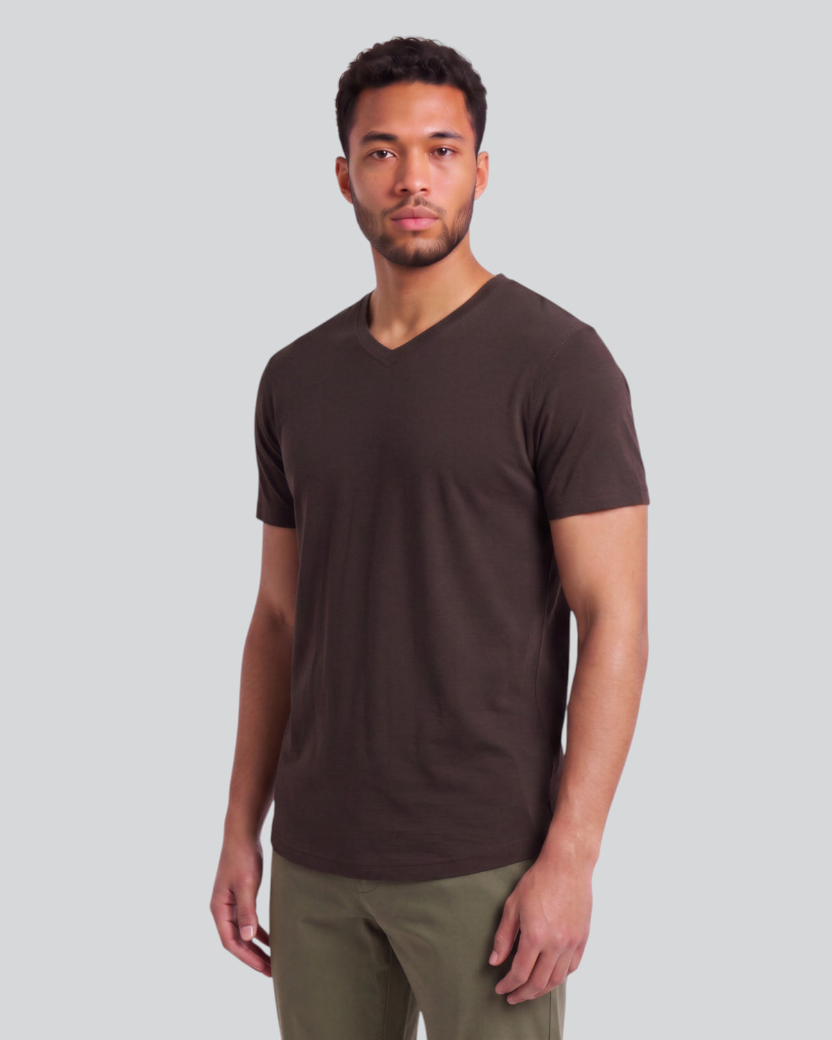 VICTOR BROWNIE MEN'S EXTRA-FINE MERINO V-NECK TEE