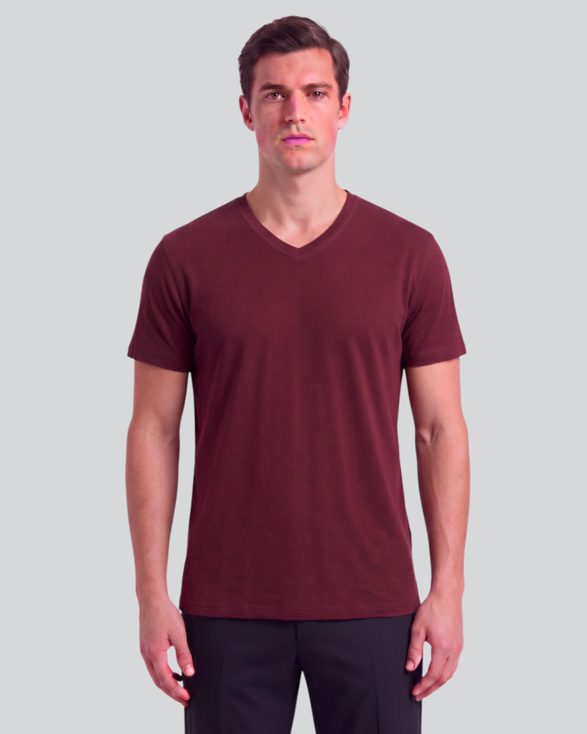 VICTOR PORT MEN'S EXTRA-FINE MERINO V-NECK TEE
