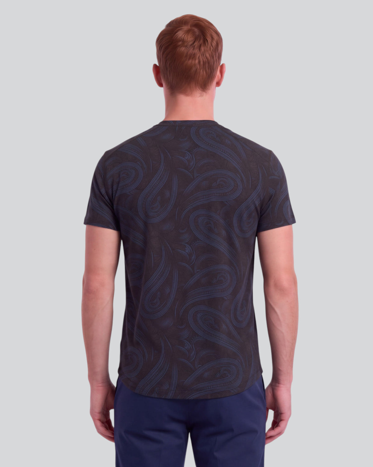VICTOR PAISLEY BADALONA BROWNIE MEN'S EXTRA-FINE MERINO V-NECK TEE
