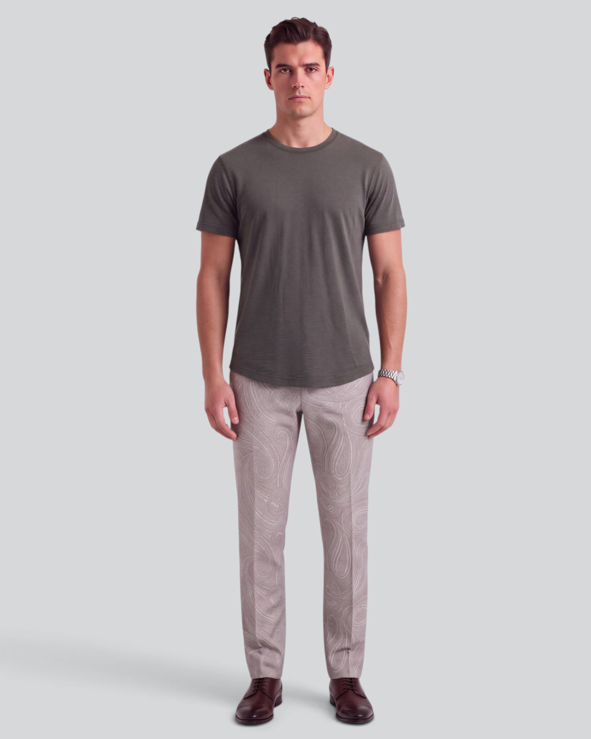CASPIAN MOUNTAIN PAISLEY CEMENT MEN'S STRETCH COTTON CHINO PANT