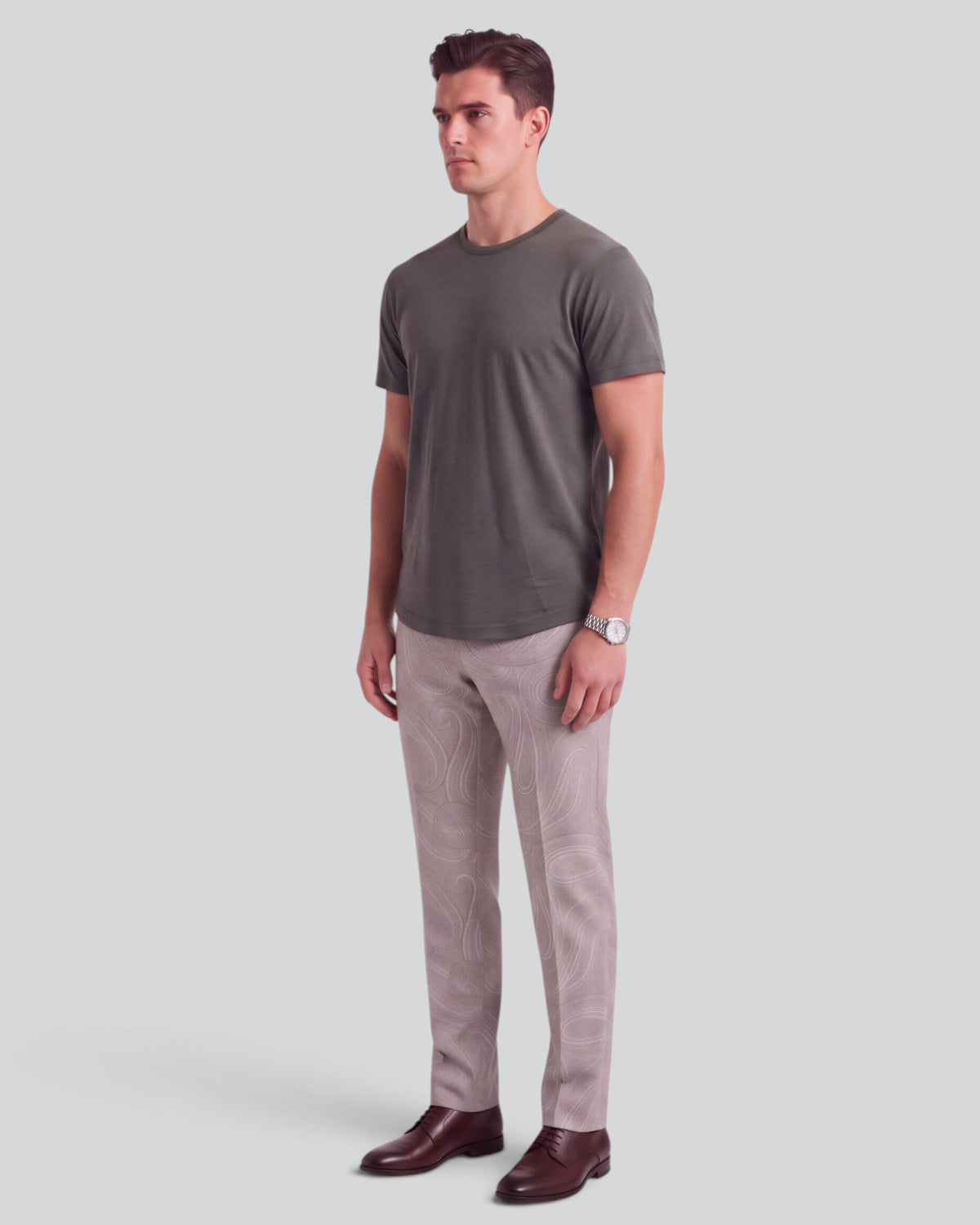 CASPIAN MOUNTAIN PAISLEY CEMENT MEN'S STRETCH COTTON CHINO PANT