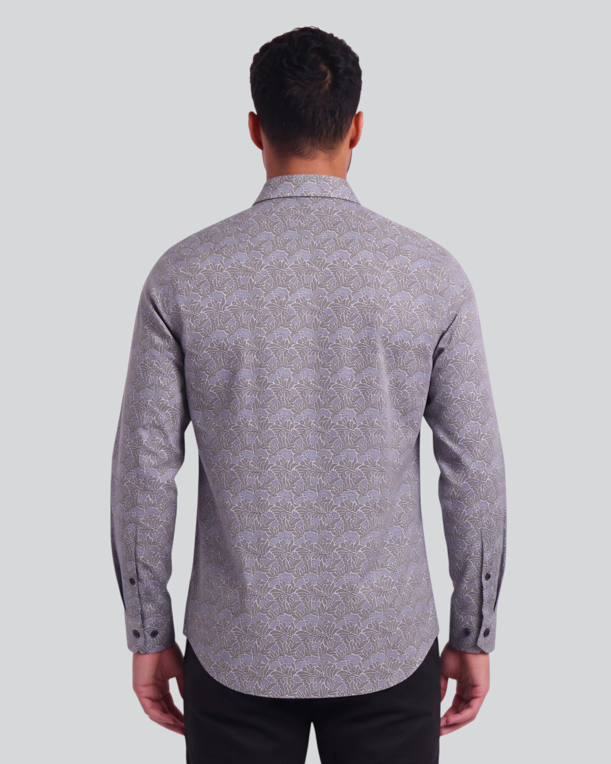 NICOLI LOEBEN FLORAL SAGE MEN'S PRINTED COTTON LONG-SLEEVE SHIRT