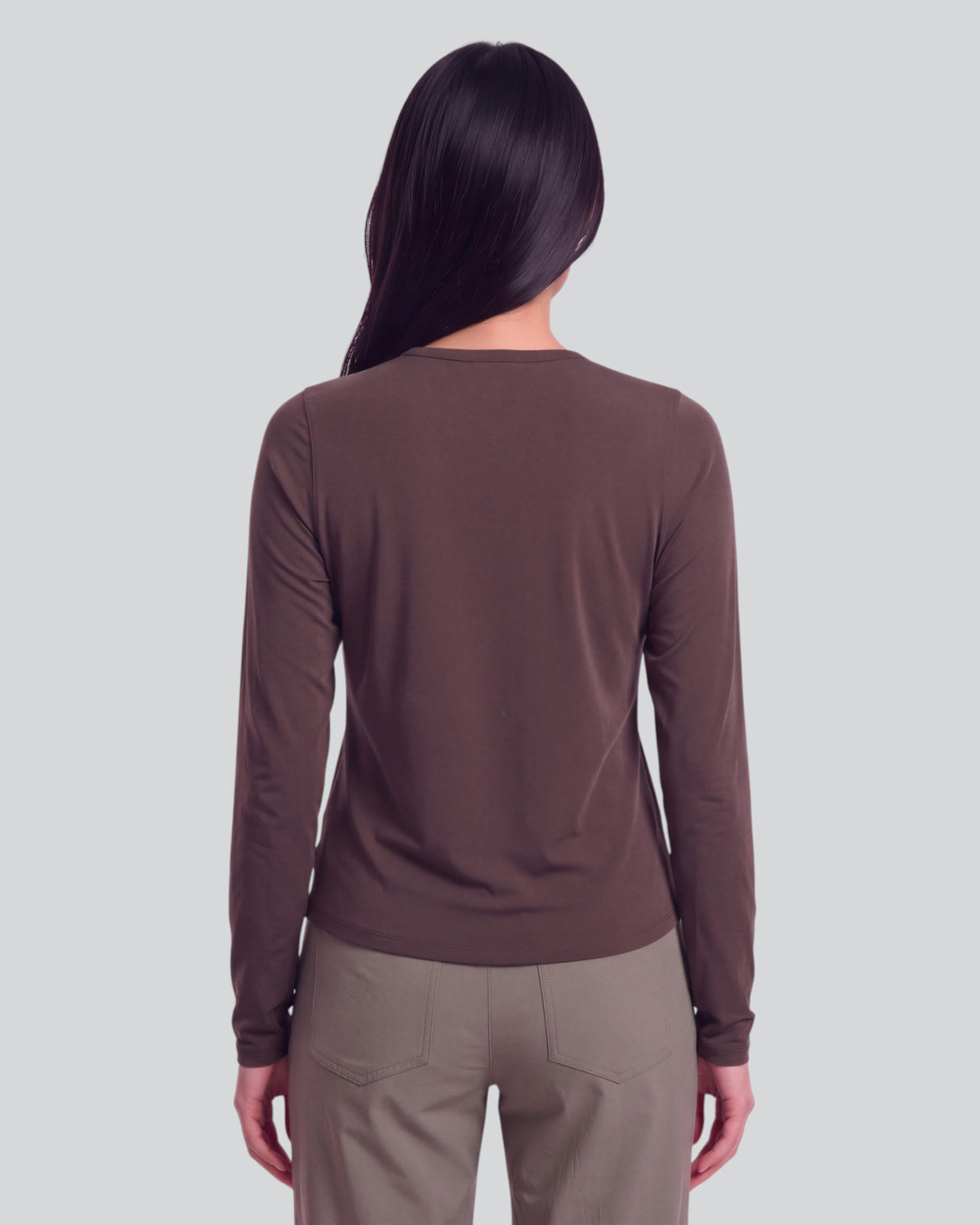 BEATRICE BROWNIE WOMEN'S LYOCELL STRETCH CREW-NECK TOP
