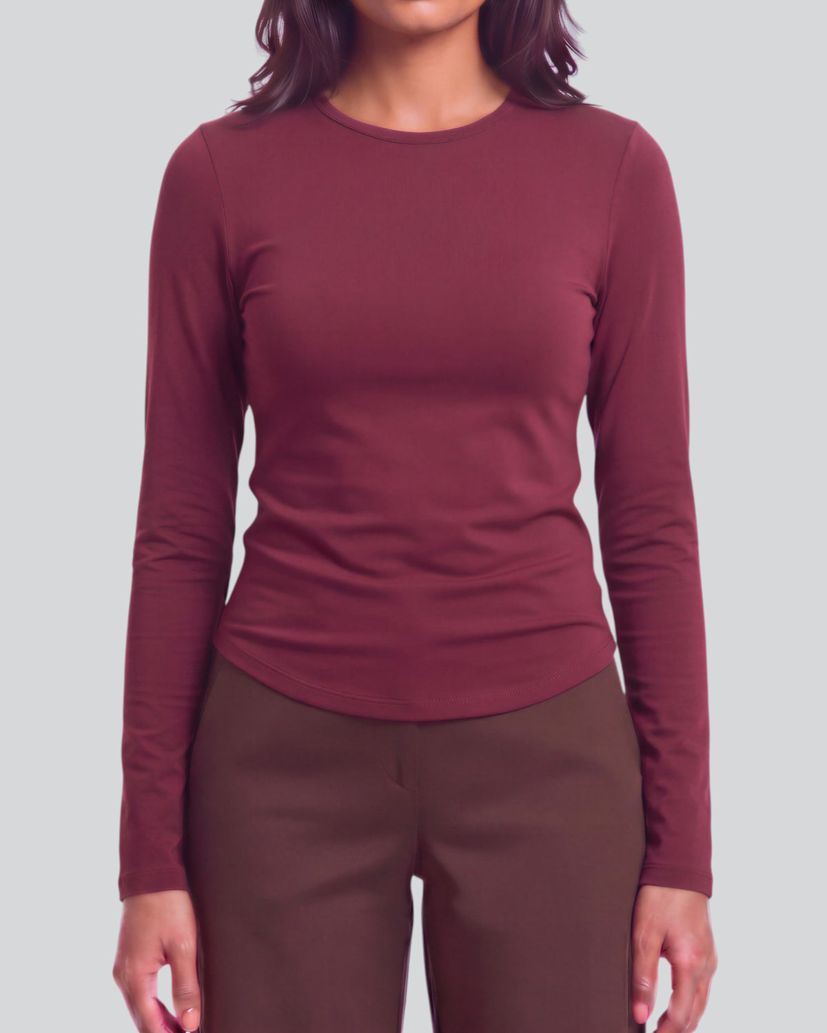 BEATRICE PORT WOMEN'S LYOCELL STRETCH CREW-NECK TOP