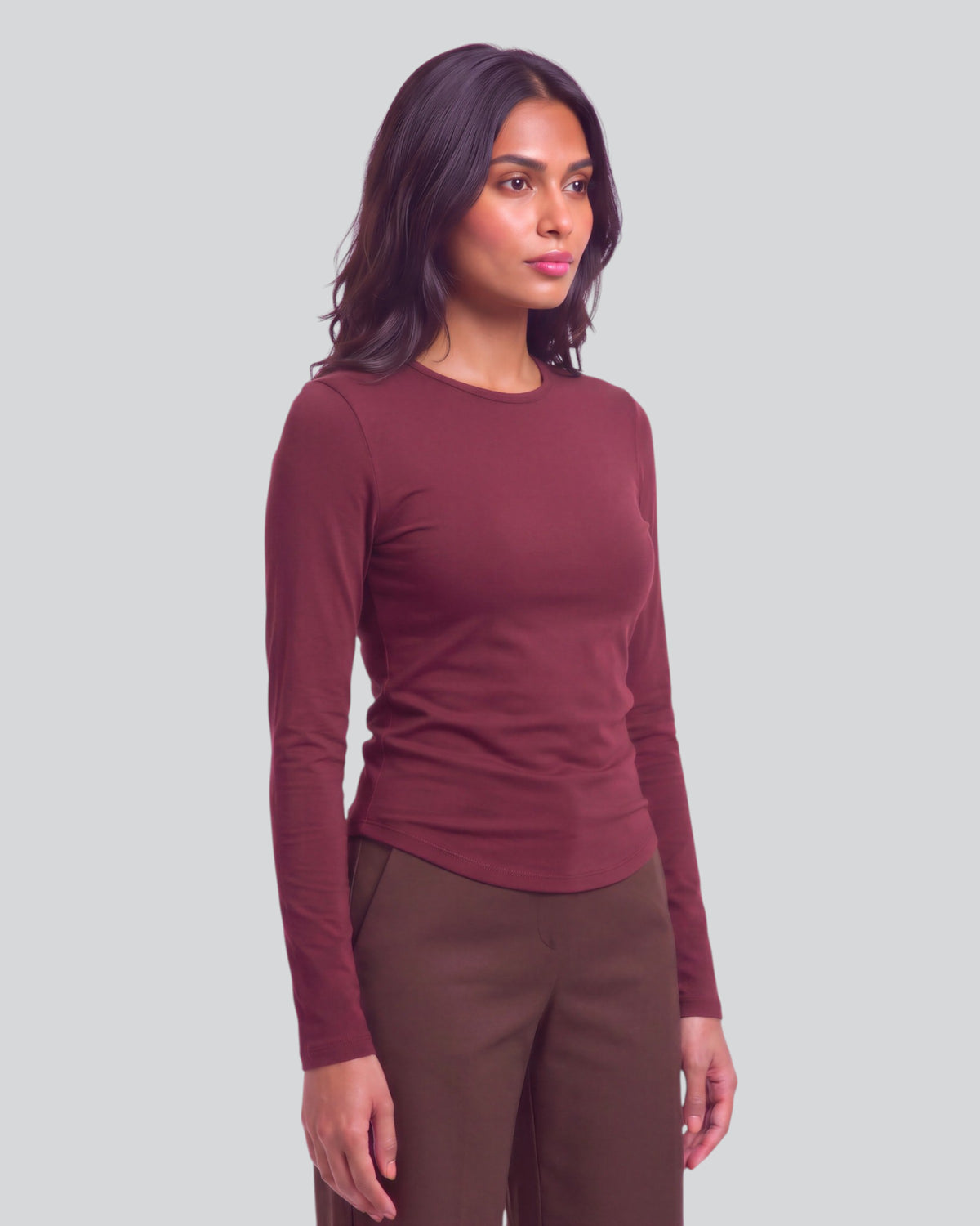 BEATRICE PORT WOMEN'S LYOCELL STRETCH CREW-NECK TOP