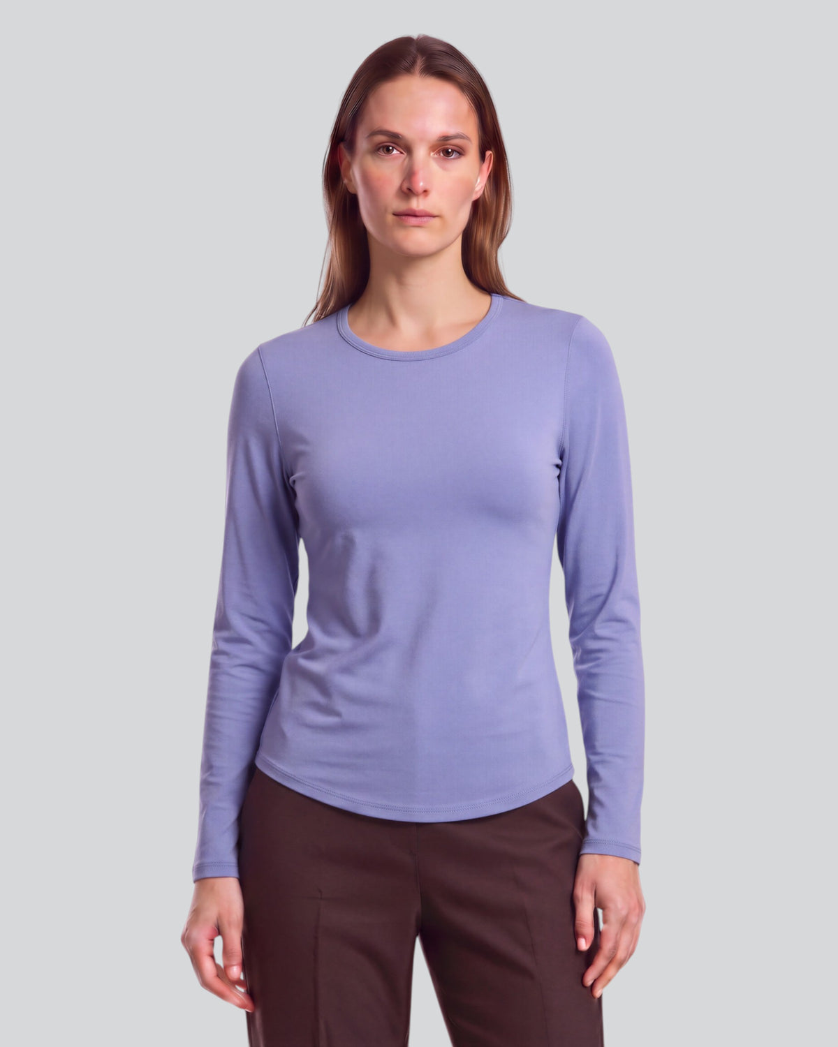 BEATRICE DAWN BLUE WOMEN'S LYOCELL STRETCH CREW-NECK TOP