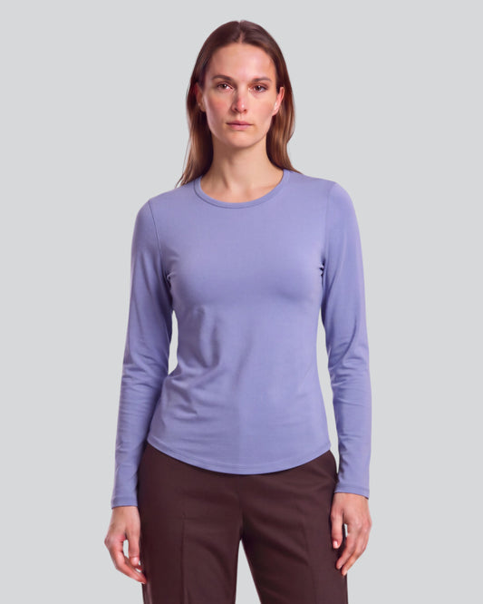 BEATRICE DAWN BLUE WOMEN'S LYOCELL STRETCH CREW-NECK TOP
