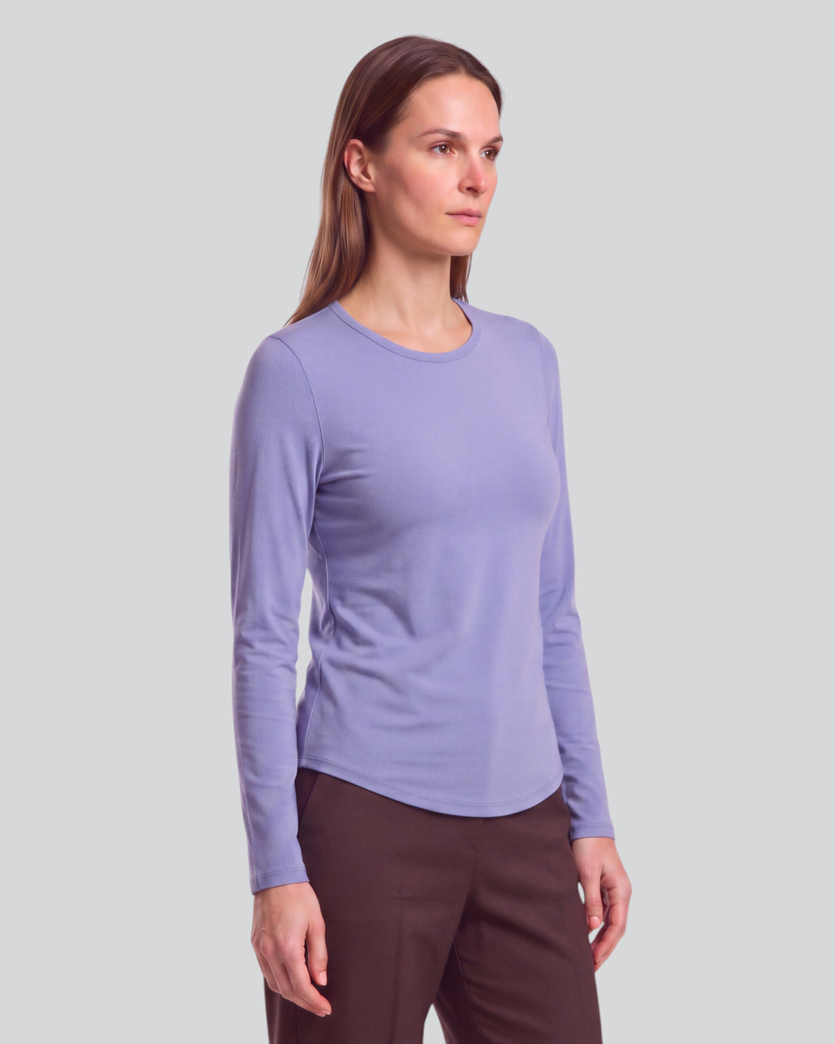 BEATRICE DAWN BLUE WOMEN'S LYOCELL STRETCH CREW-NECK TOP