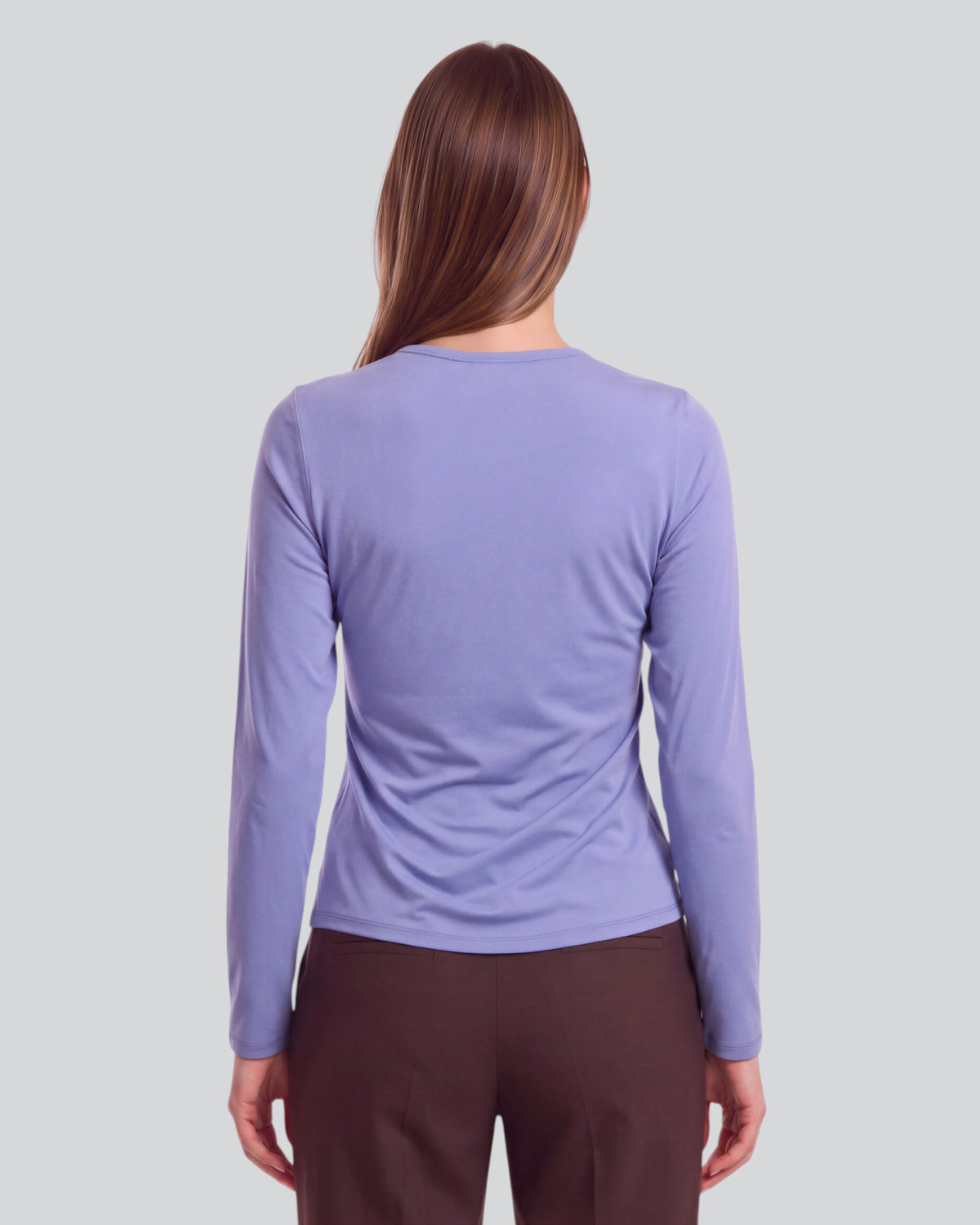 BEATRICE DAWN BLUE WOMEN'S LYOCELL STRETCH CREW-NECK TOP