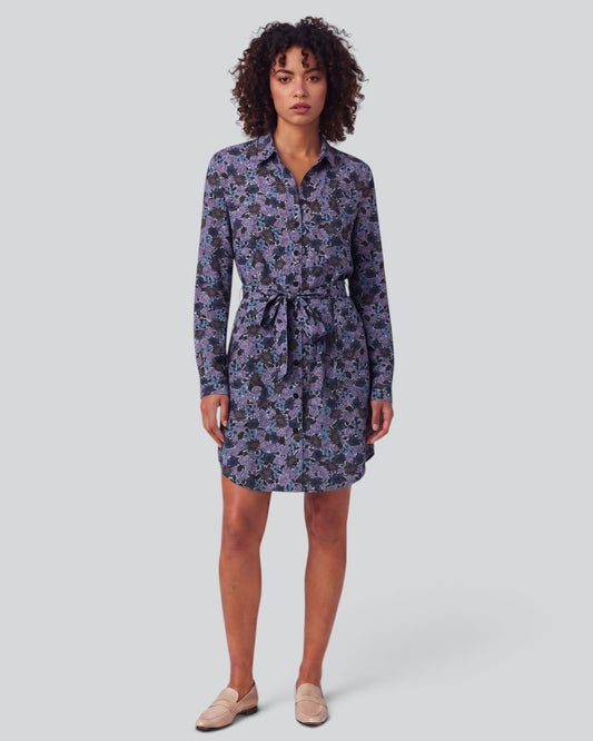DOT TERNBERG FLORAL BROWNIE WOMEN'S LYOCELL STRETCH SHIRT DRESS