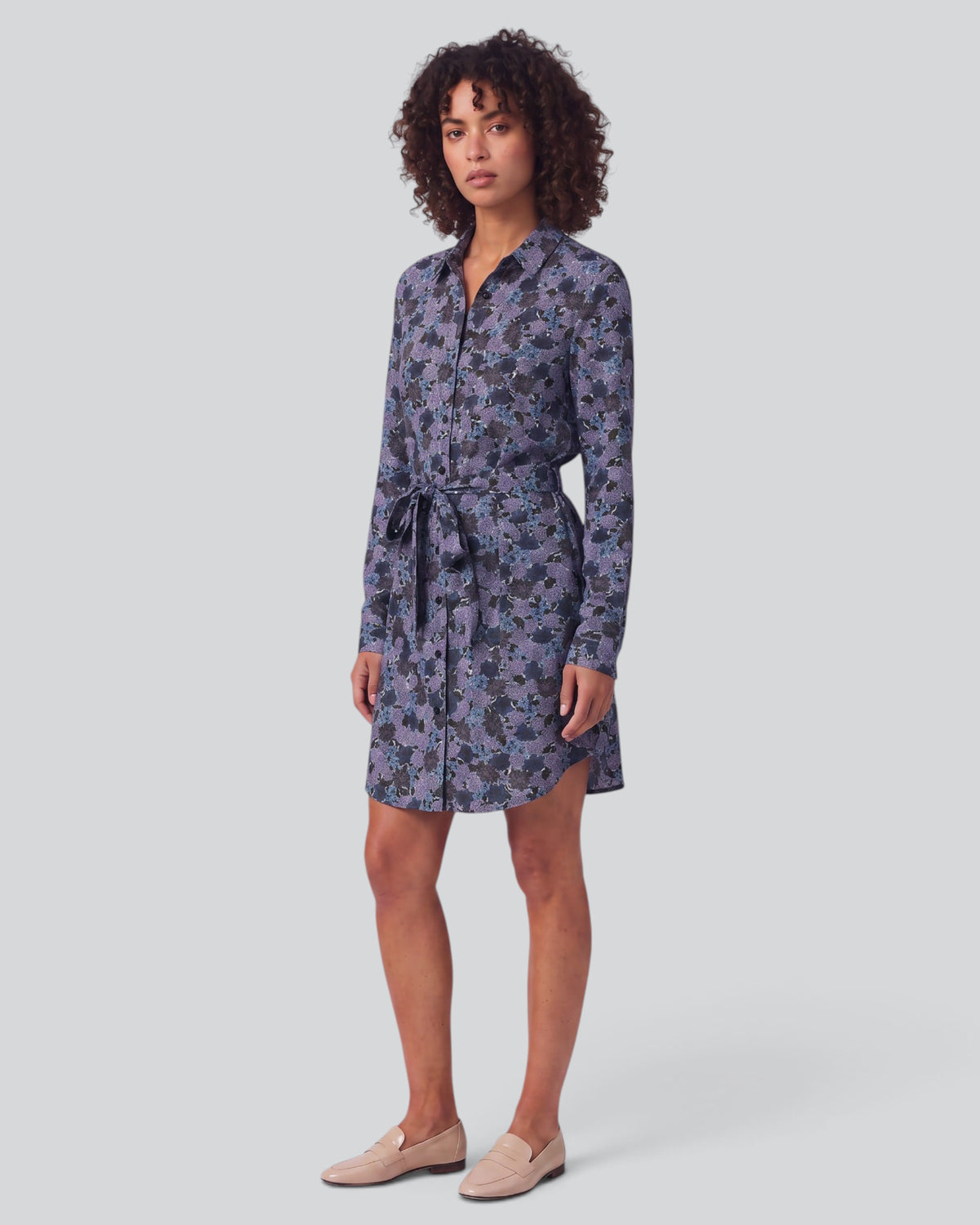 DOT TERNBERG FLORAL BROWNIE WOMEN'S LYOCELL STRETCH SHIRT DRESS