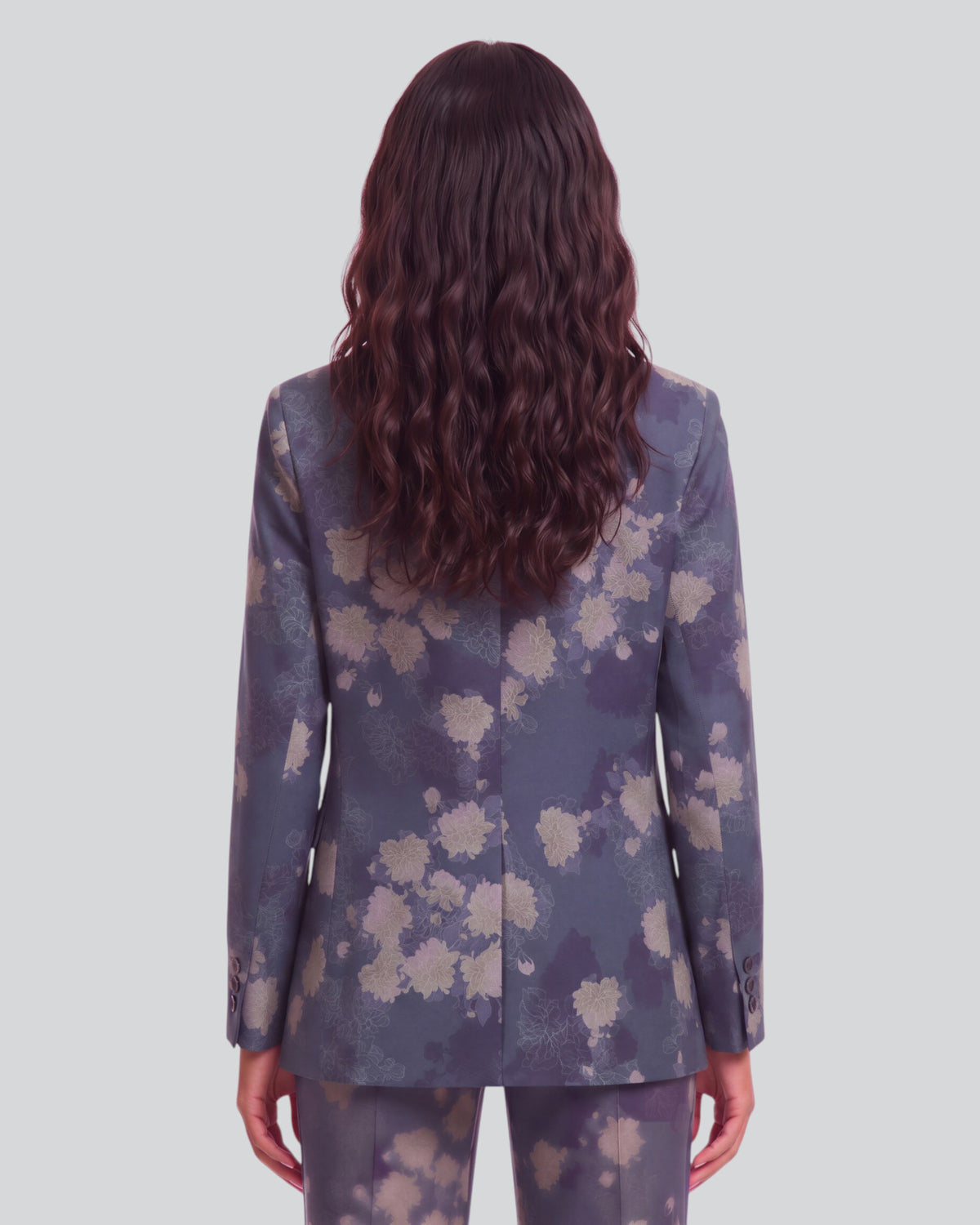JANE LANS FLORAL BLACK WOMEN'S STRETCH TENCEL TAILORED JACKET