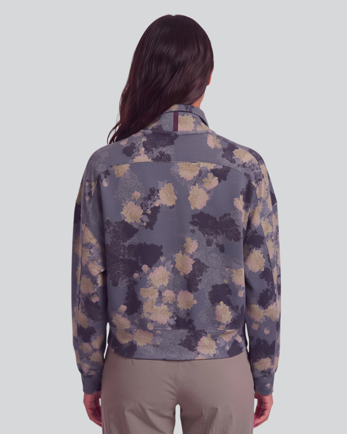 JUDY LANS FLORAL BLACK WOMEN'S STRETCH KNIT JACKET